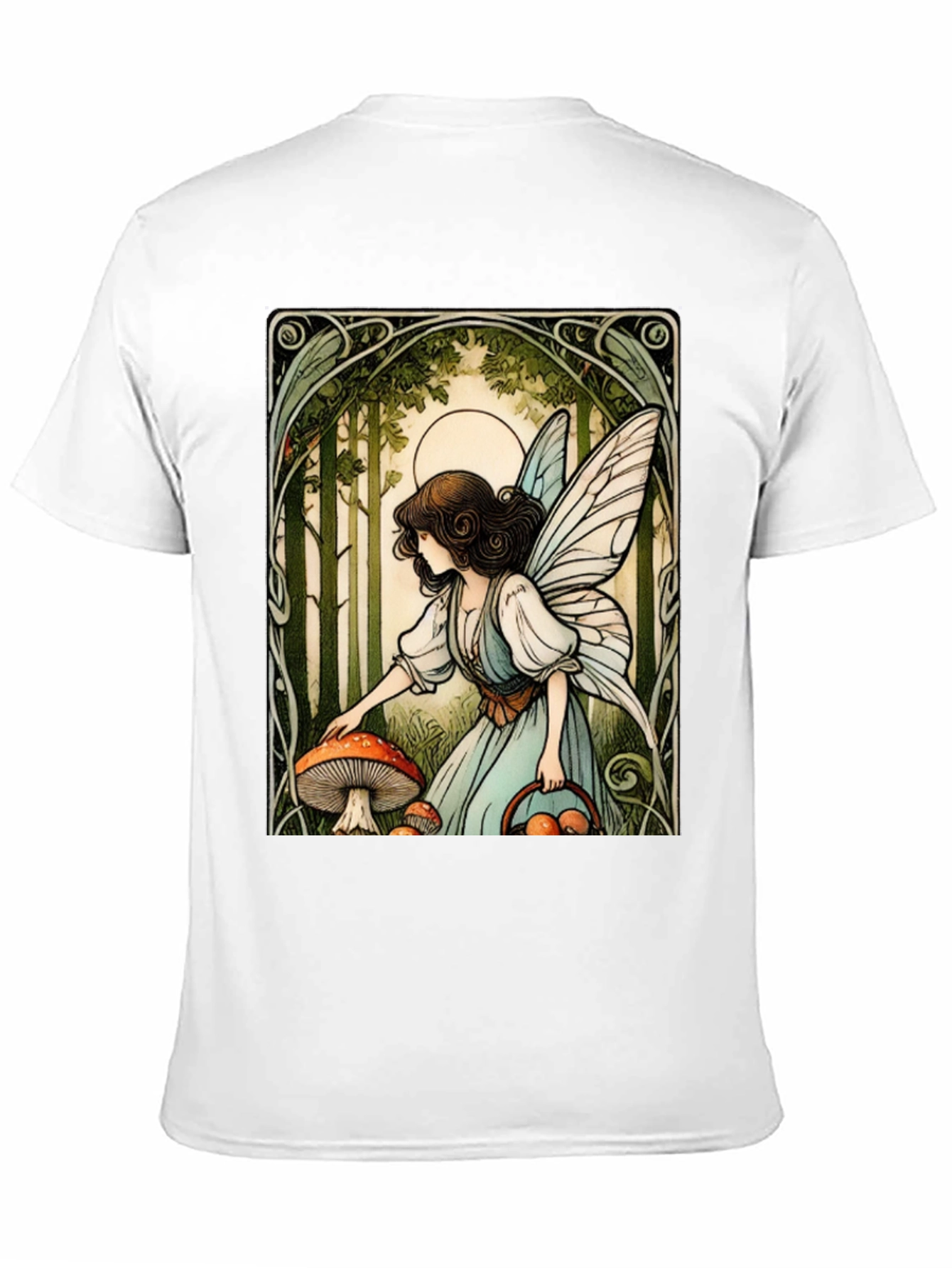 Black Fairycore Mushroom Forager T-Shirt view 11