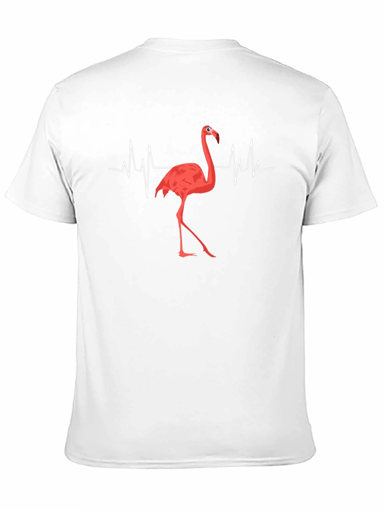Black Flamingo Heartbeat T-Shirt - Unique Graphic Tee view 11