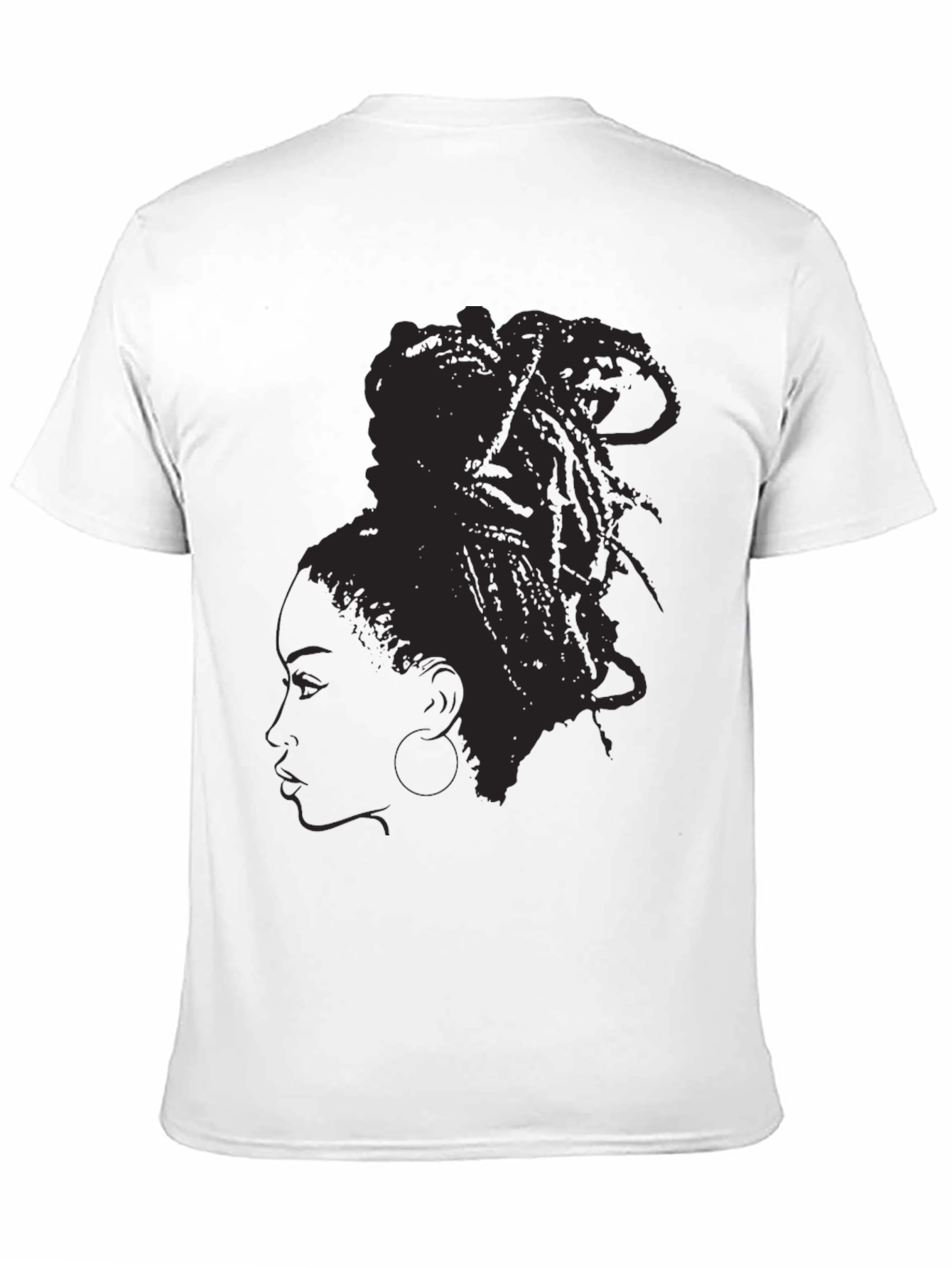 Black Silhouette Dreadlocks T-Shirt - Stylish Black Tee view 11