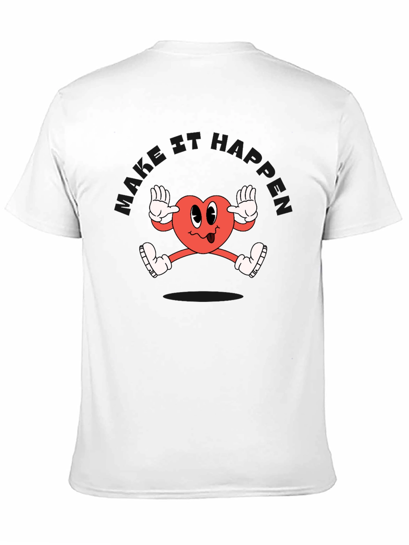 Black Funky Heart Cartoon Black T-Shirt view 11