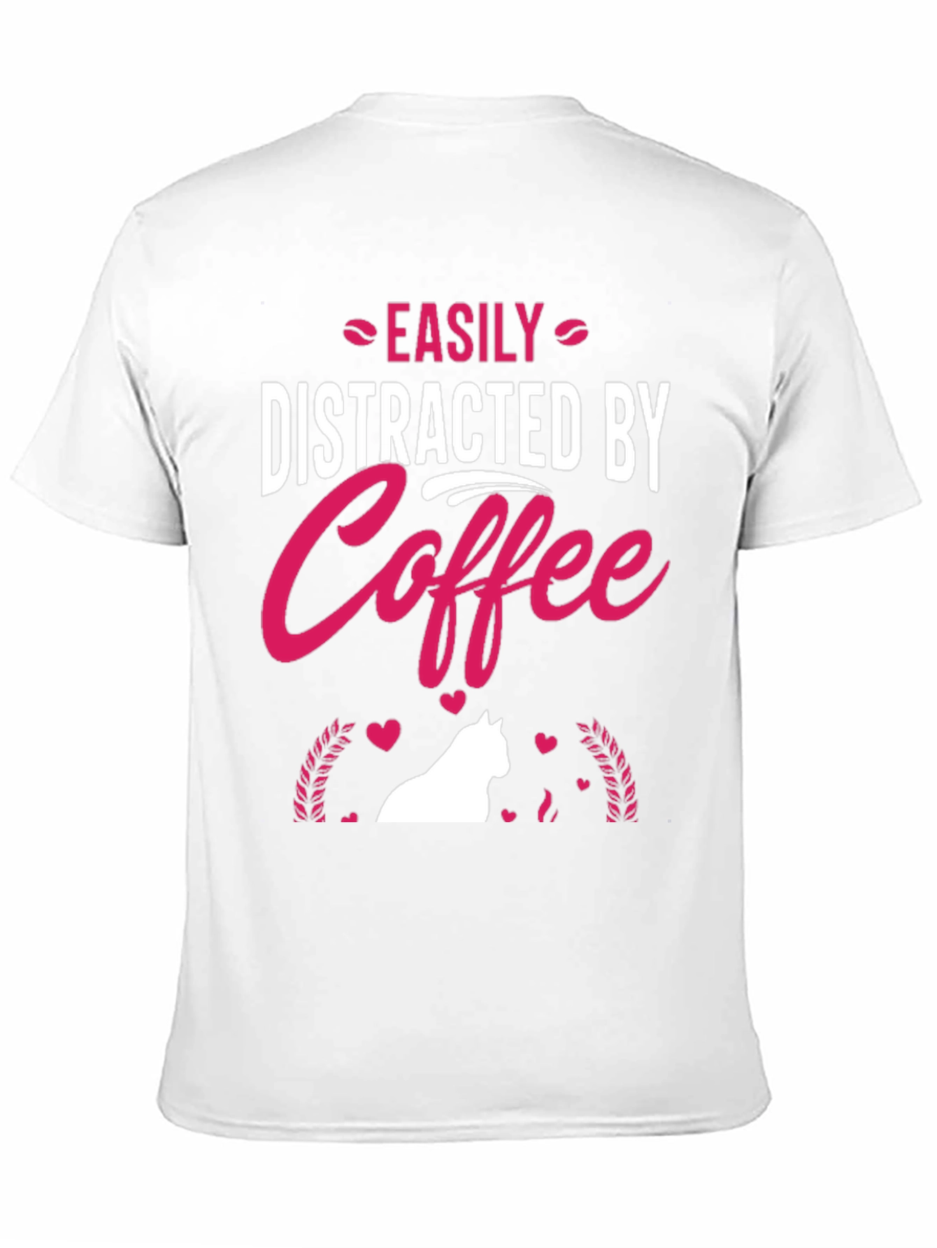 Black Easily Distracted by Coffee T-Shirt - Cat Lover Edition view 11