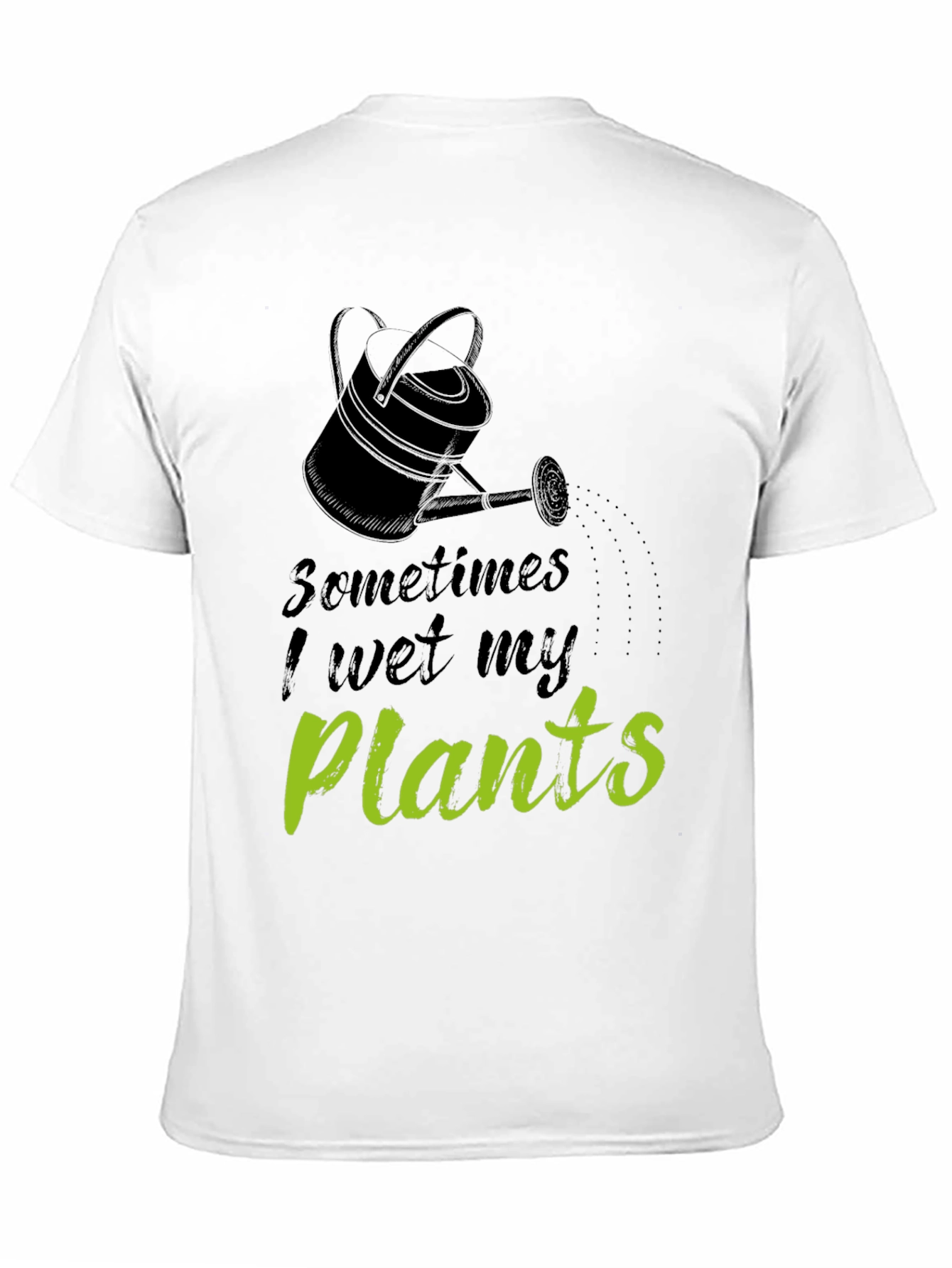 Black Funny "I Wet My Plants" Black Graphic T-Shirt view 11