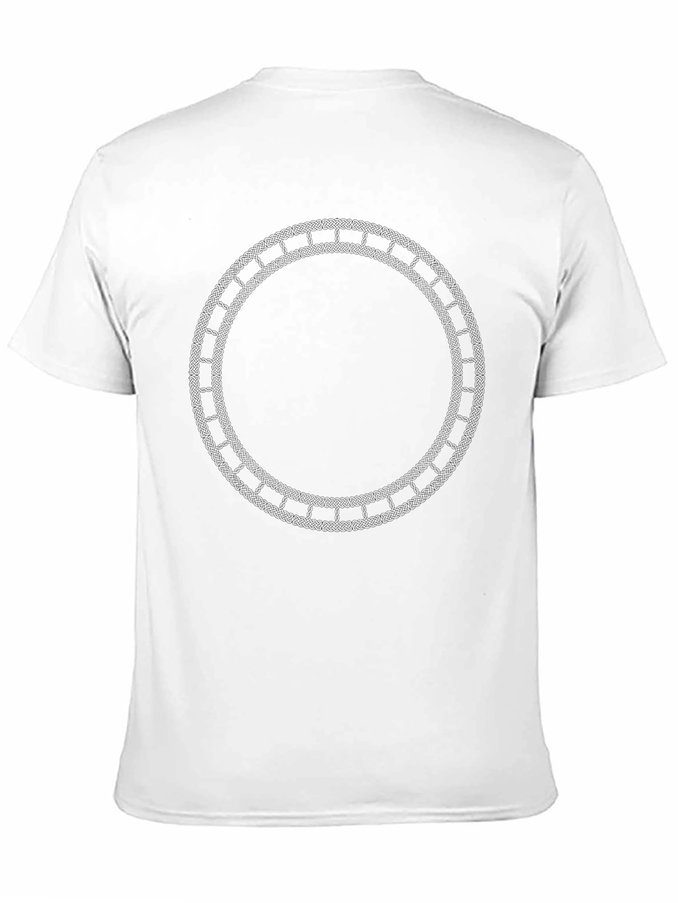 Black Black Graphic Tee with Intricate Circle Design view 11