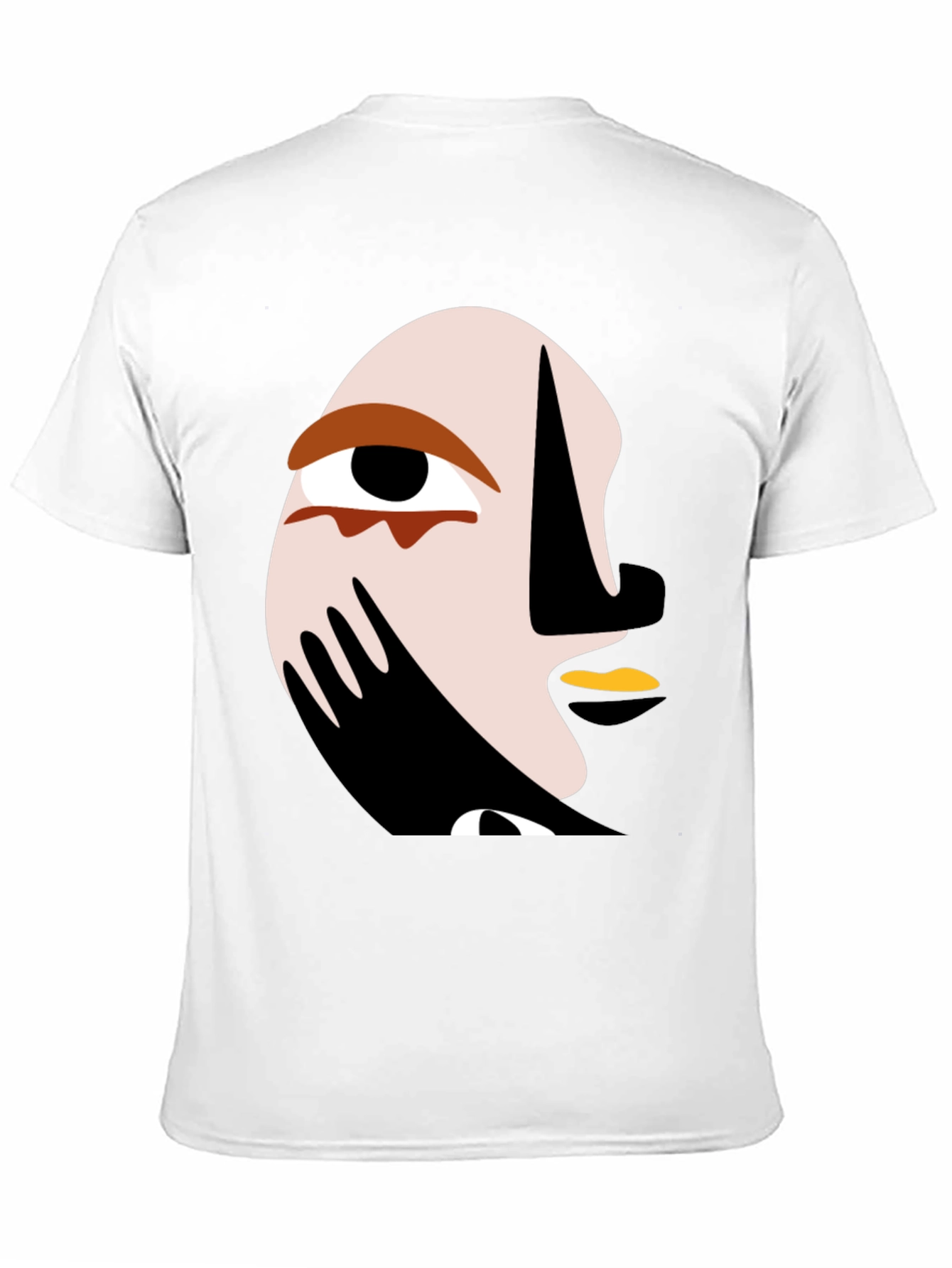 Black Abstract Face Graphic Tee - Modern Art T-Shirt view 11