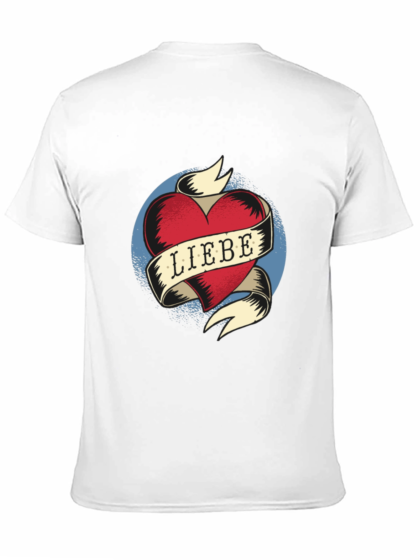 Black Liebe Heart Tattoo Graphic T-Shirt view 11