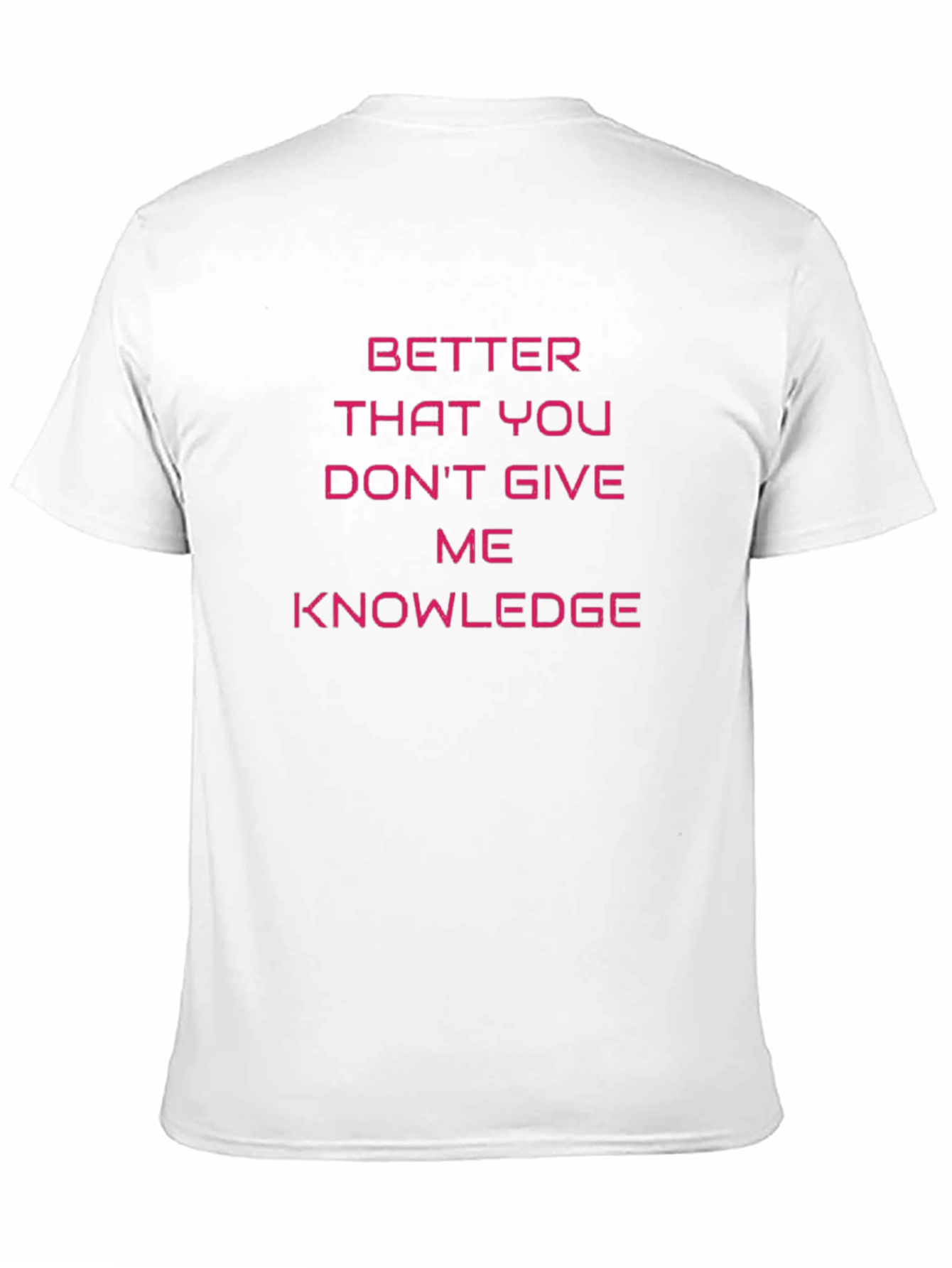 Black Funny Pink Text T-Shirt - Knowledge Sarcasm view 11