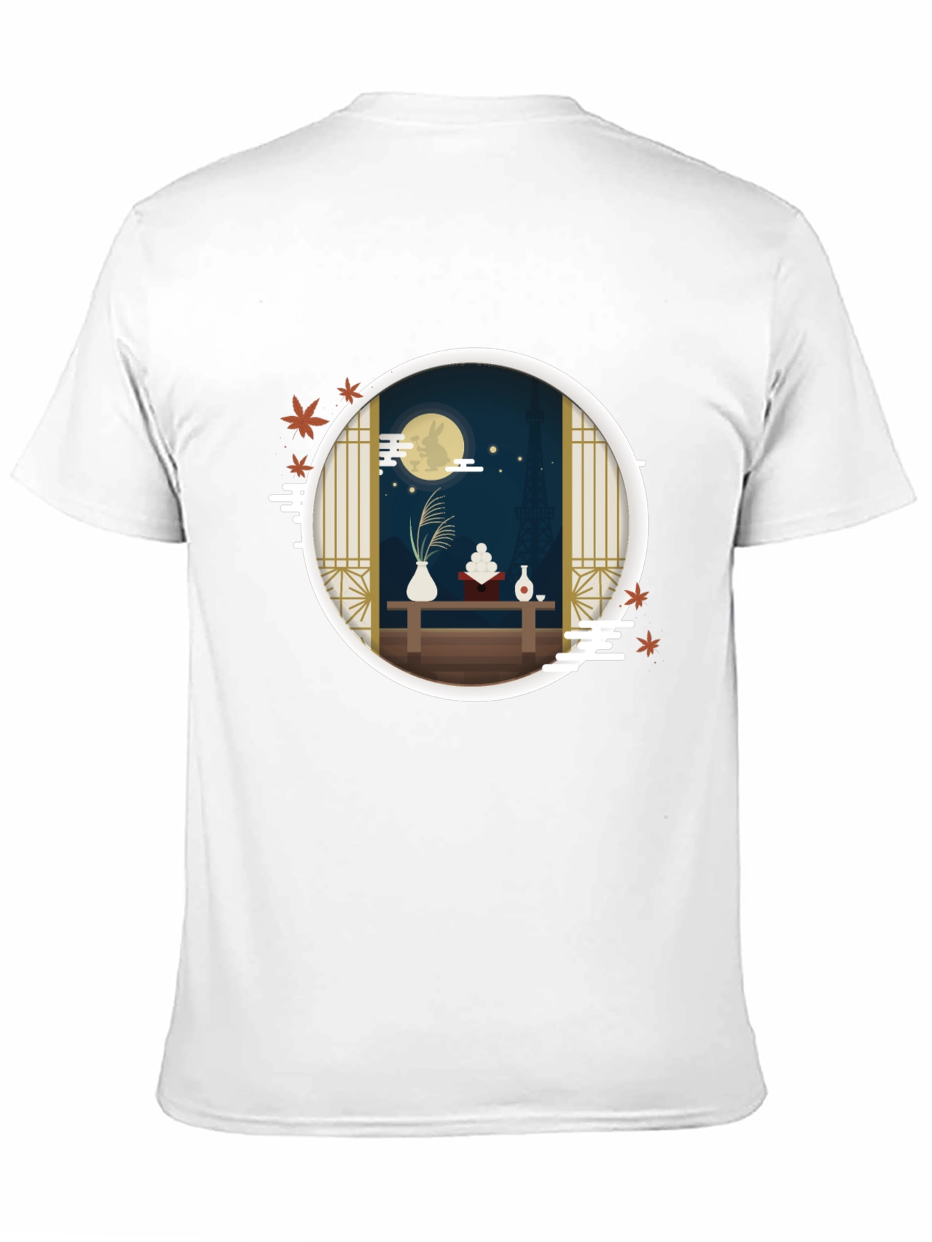 Black Japanese Moon Viewing Festival T-Shirt view 11