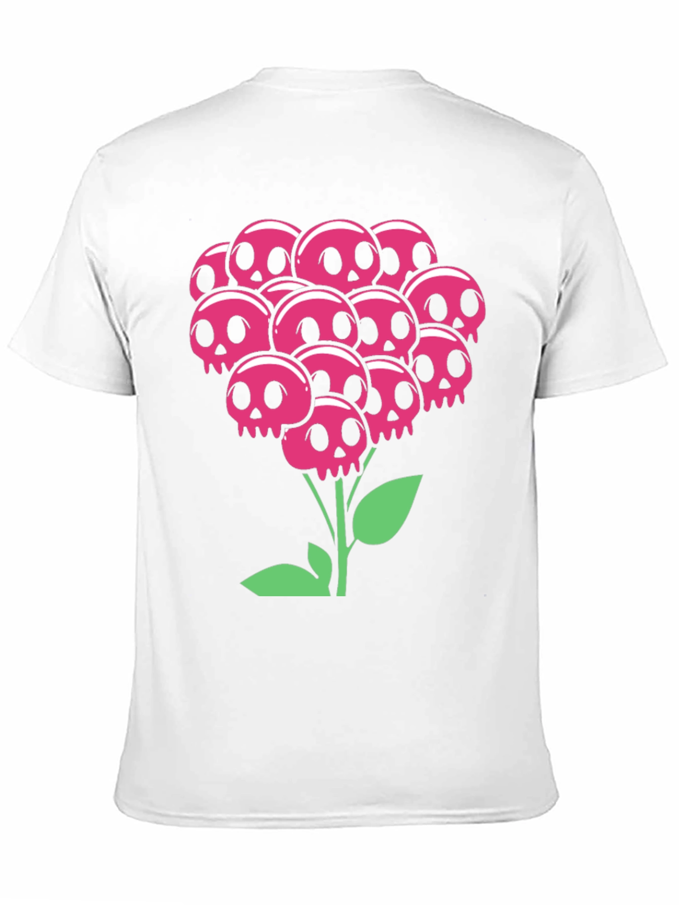 Black Skull Bouquet T-Shirt - Floral Goth Style view 11