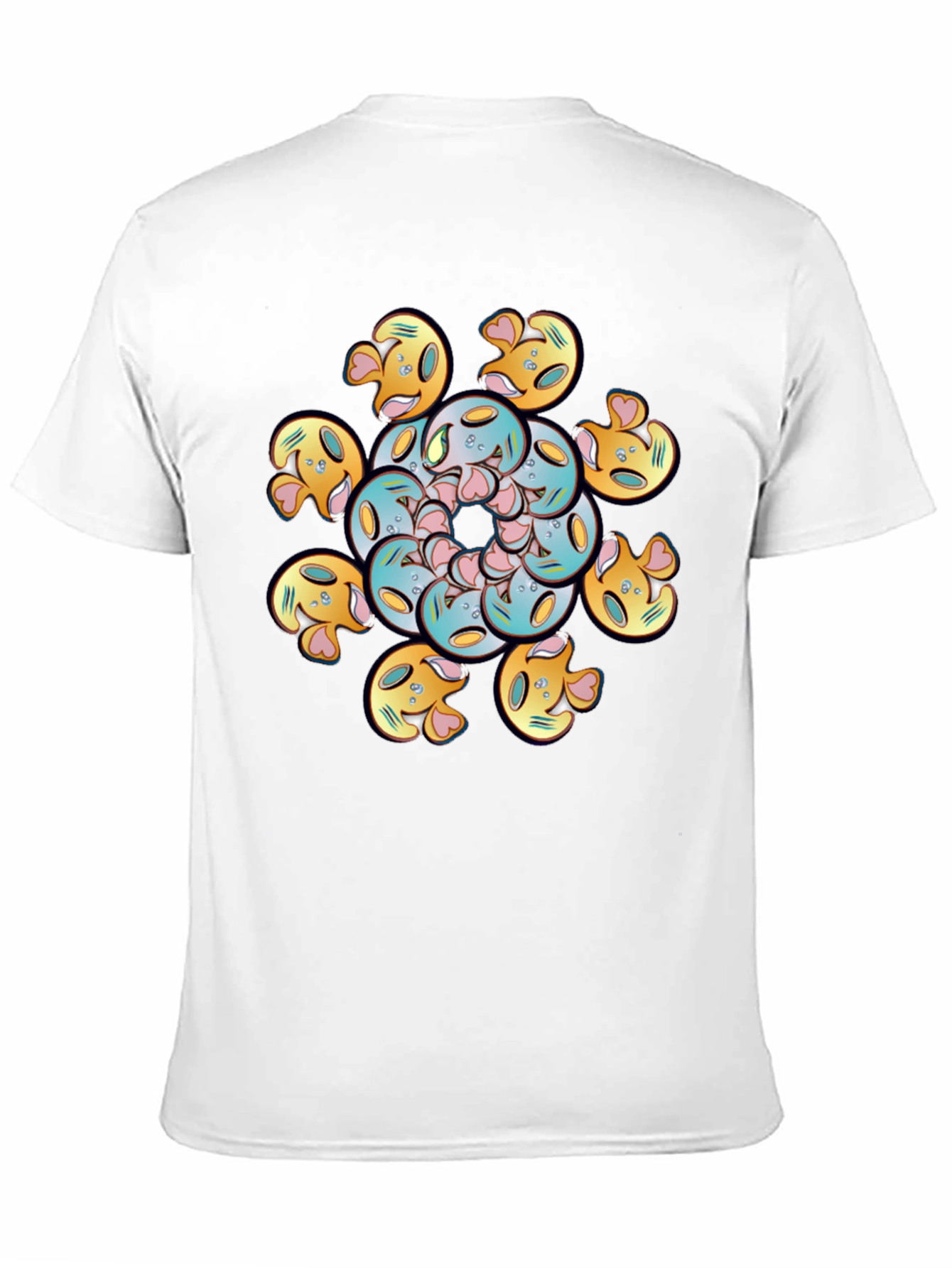 Black Whimsical Emoji Mandala Tee view 11
