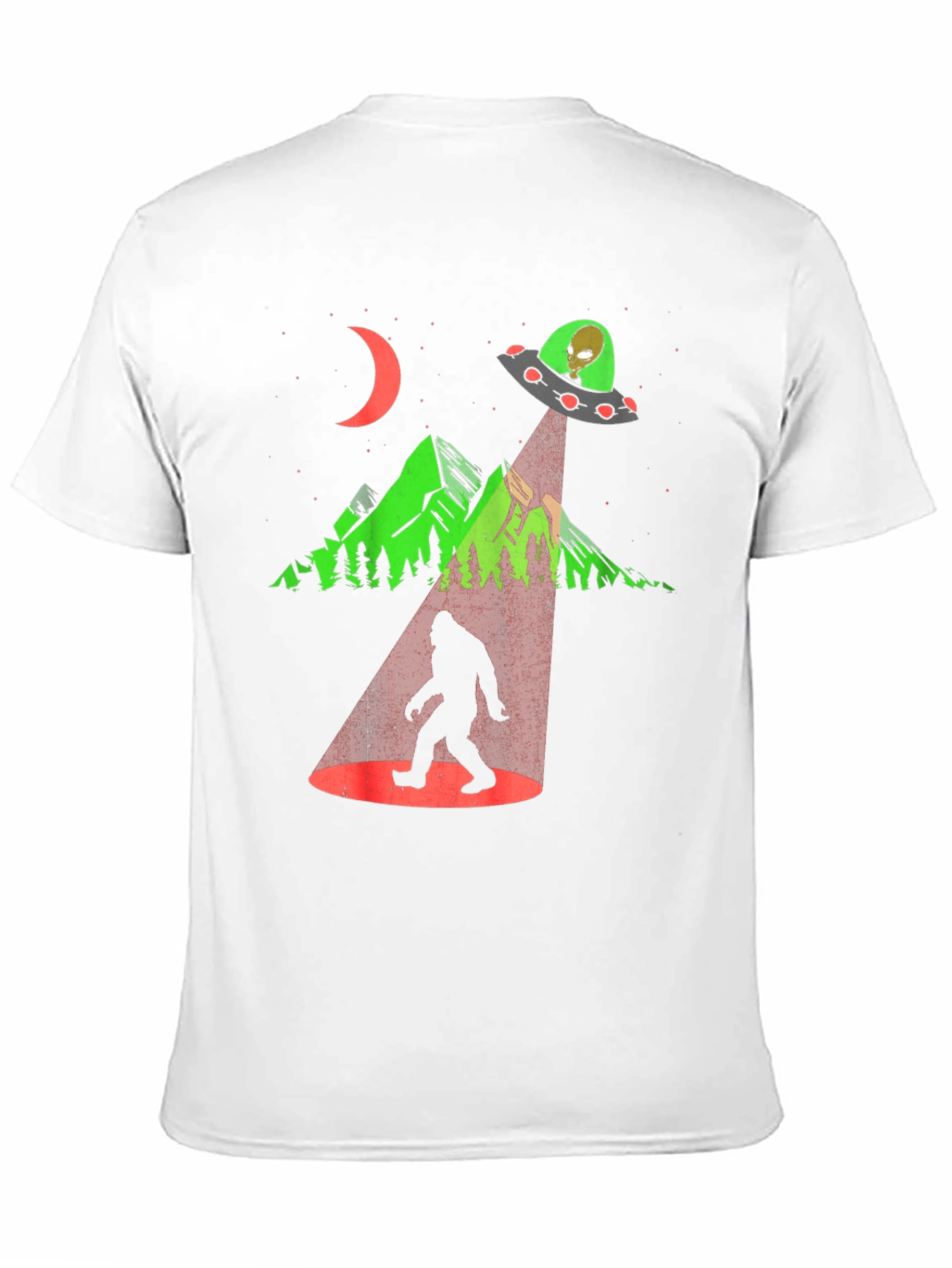 Black UFO Abduction Bigfoot Graphic Tee view 11