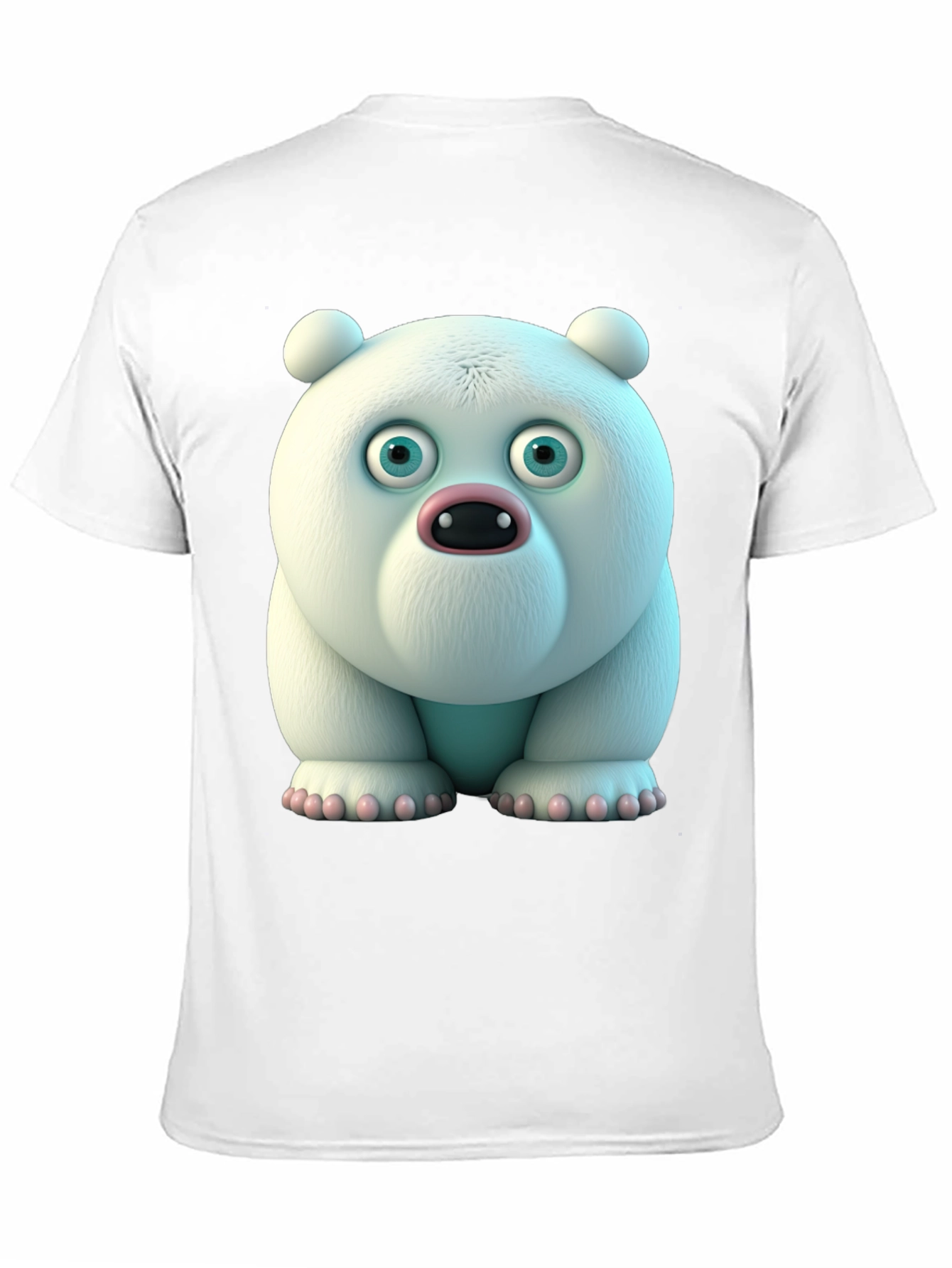 Black Cartoon Polar Bear Graphic Tee - Unique Animal Design view 11