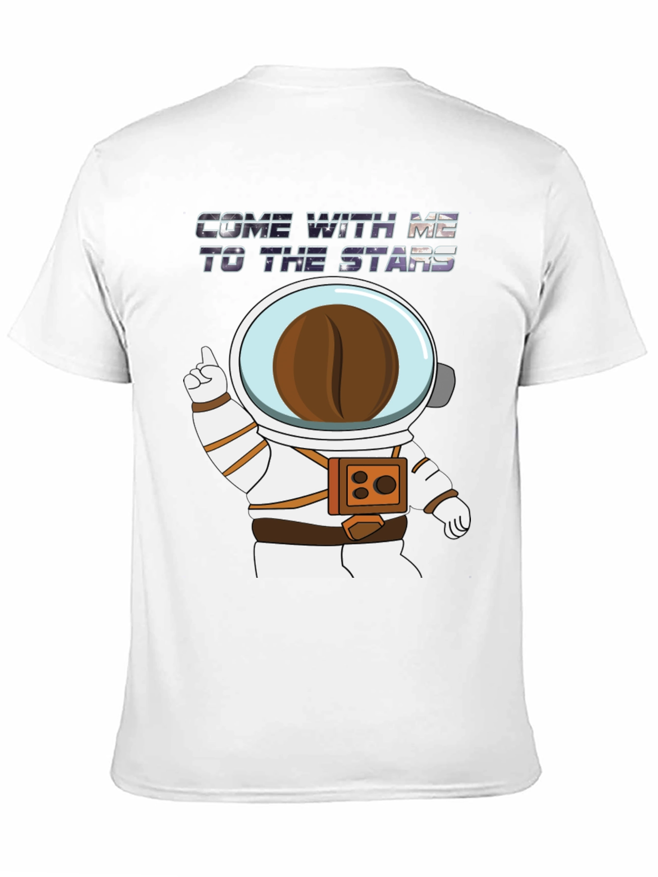 Black Astronaut Coffee Bean Black T-Shirt view 11