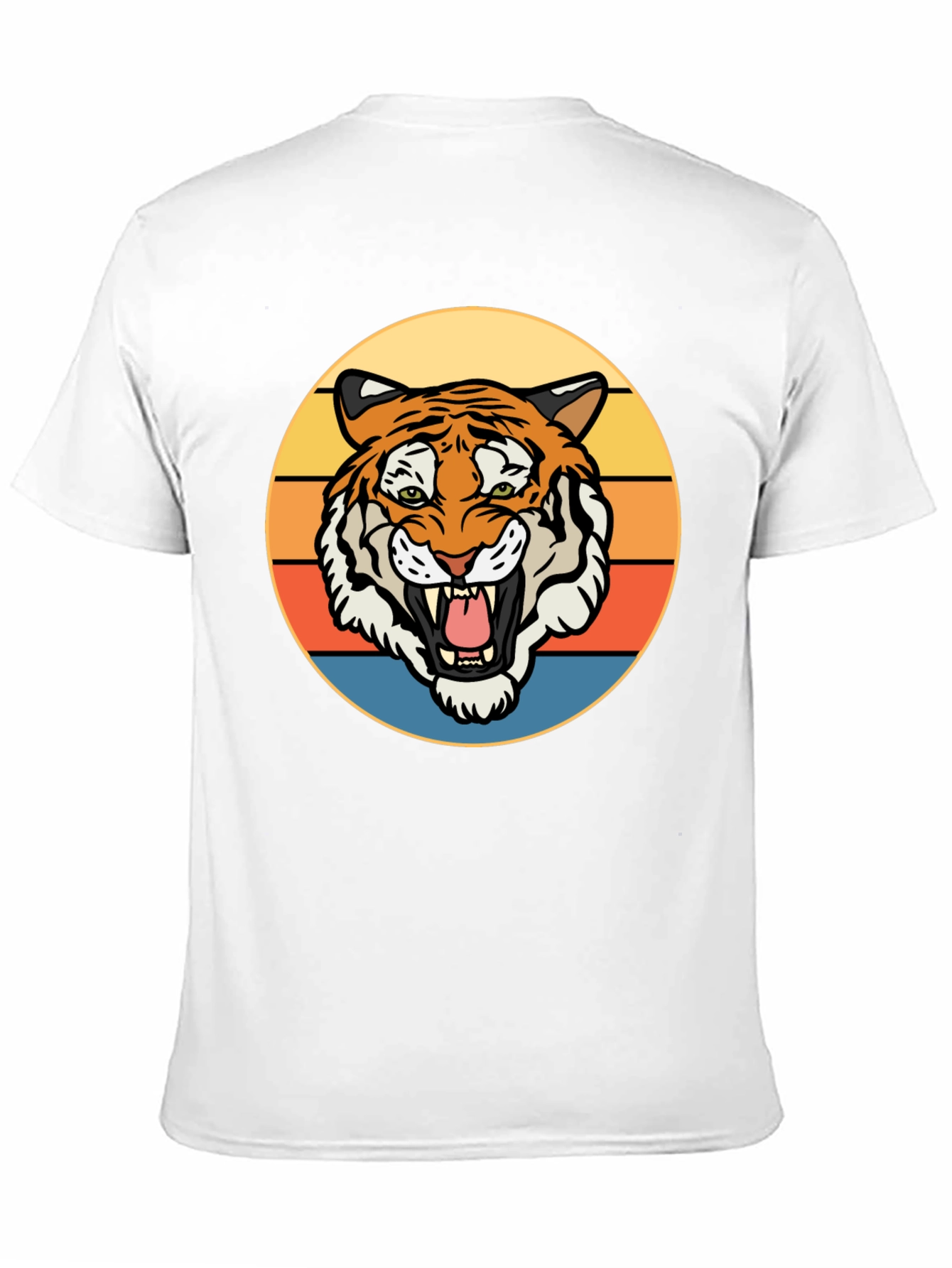 Black Retro Tiger Graphic T-Shirt - Men's Short Sleeve Crew Neck Tee view 11