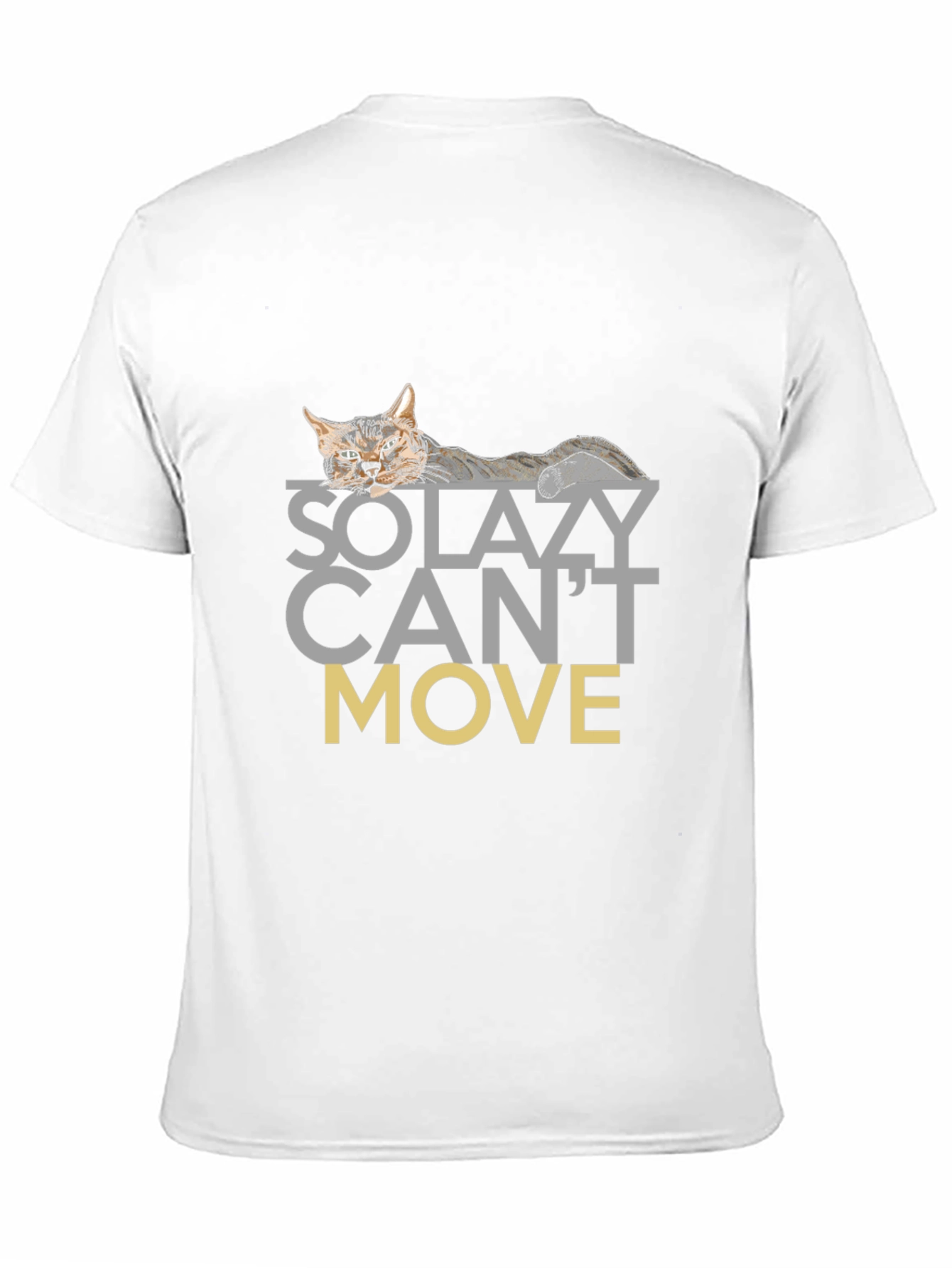 Black So Lazy Can't Move Cat Graphic T-Shirt view 11