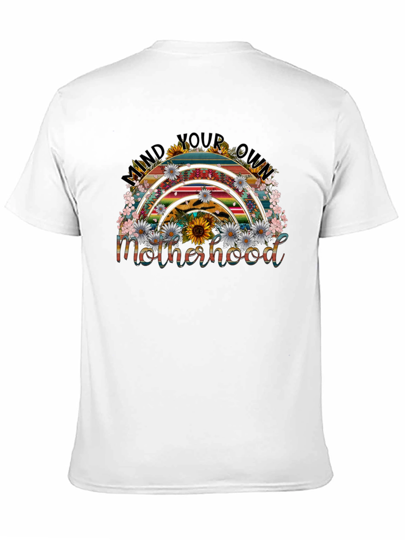 Black Mind Your Own Motherhood Rainbow T-Shirt view 11