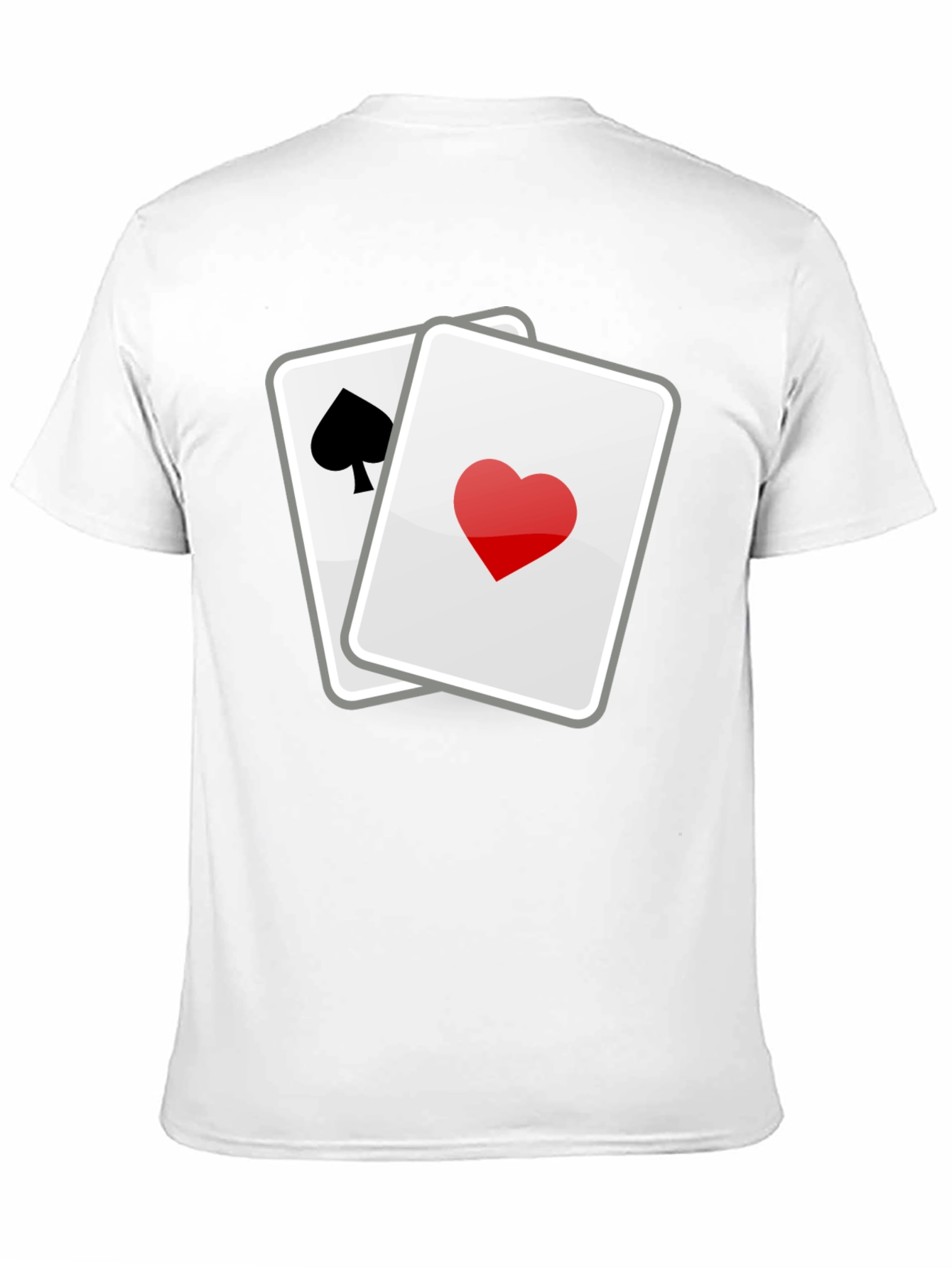Black Lucky Hand T-Shirt - Spade & Heart Cards Graphic Tee view 11