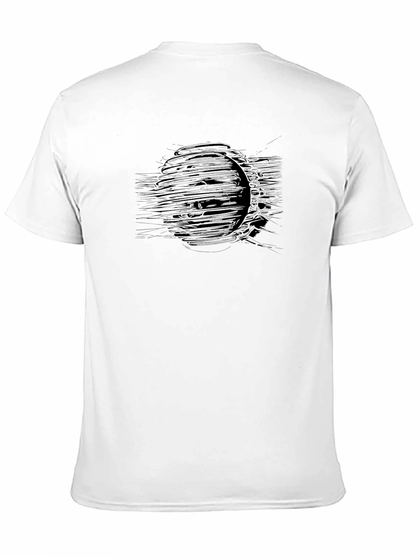 Black Abstract Graphic Black Crew Neck T-Shirt view 11
