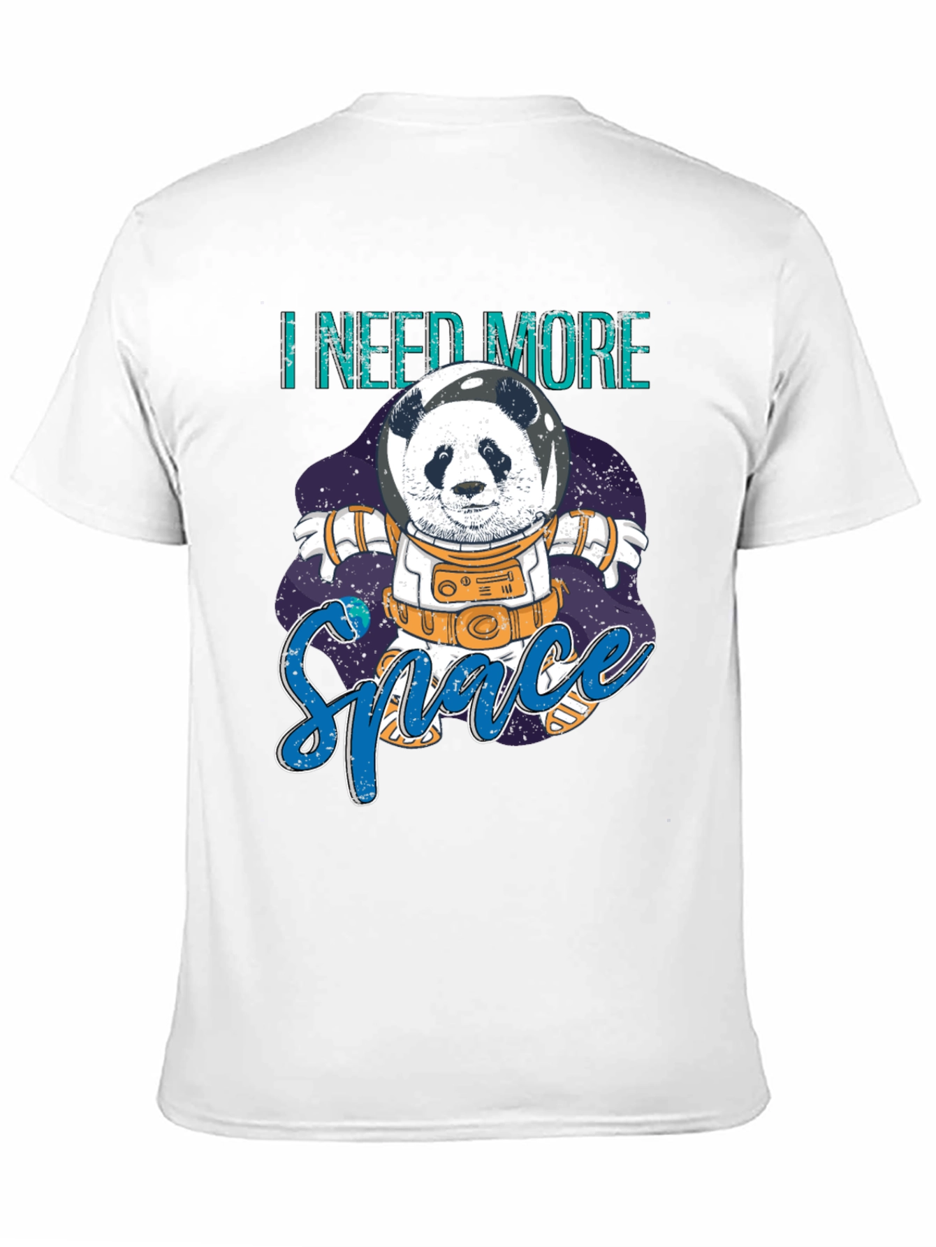 Black I Need More Space Panda Astronaut Graphic T-Shirt view 11