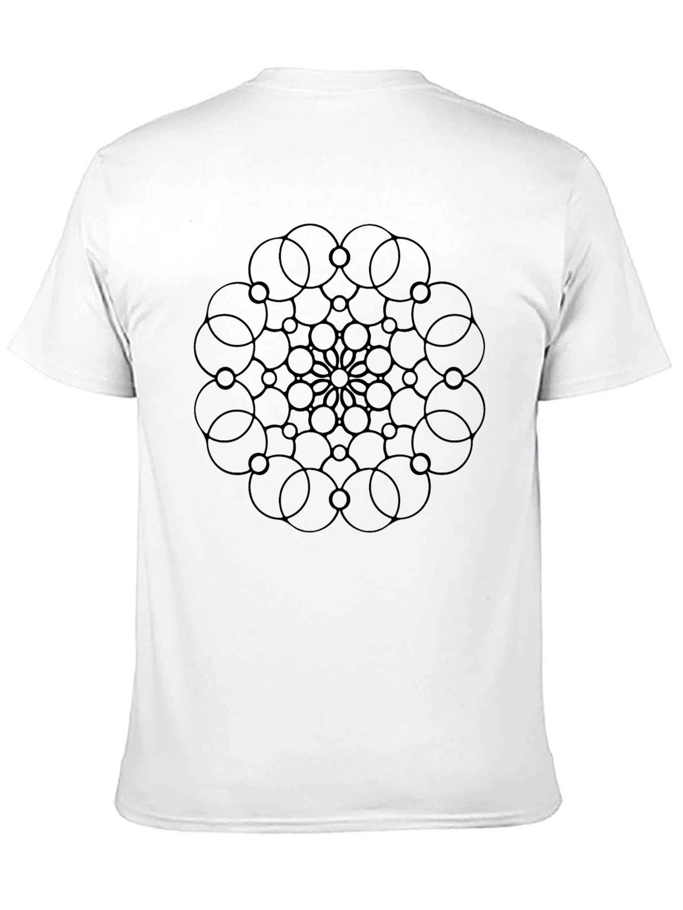 Black Geometric Circle Design Black T-Shirt view 11