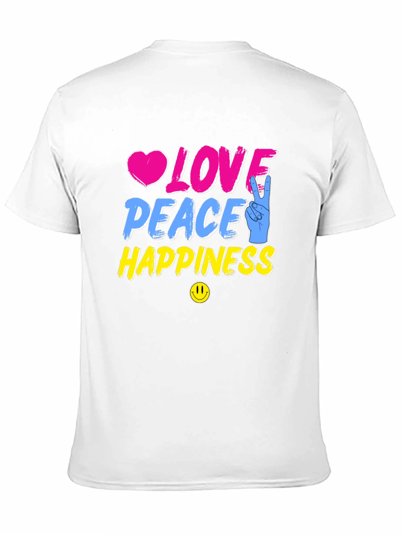 Black Love Peace Happiness Graphic T-Shirt view 11