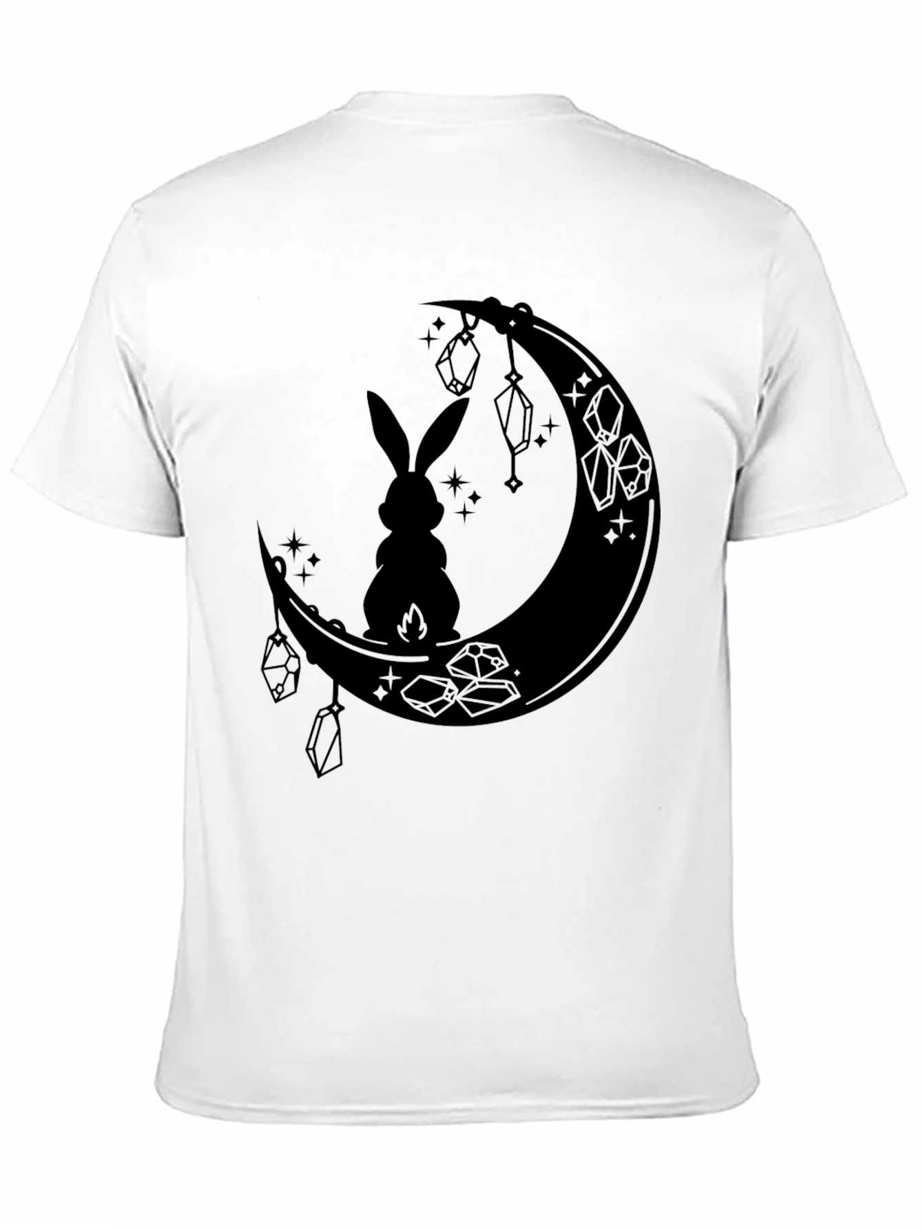 Black Moonlit Hare Graphic Tee - Stylish Black T-Shirt view 11