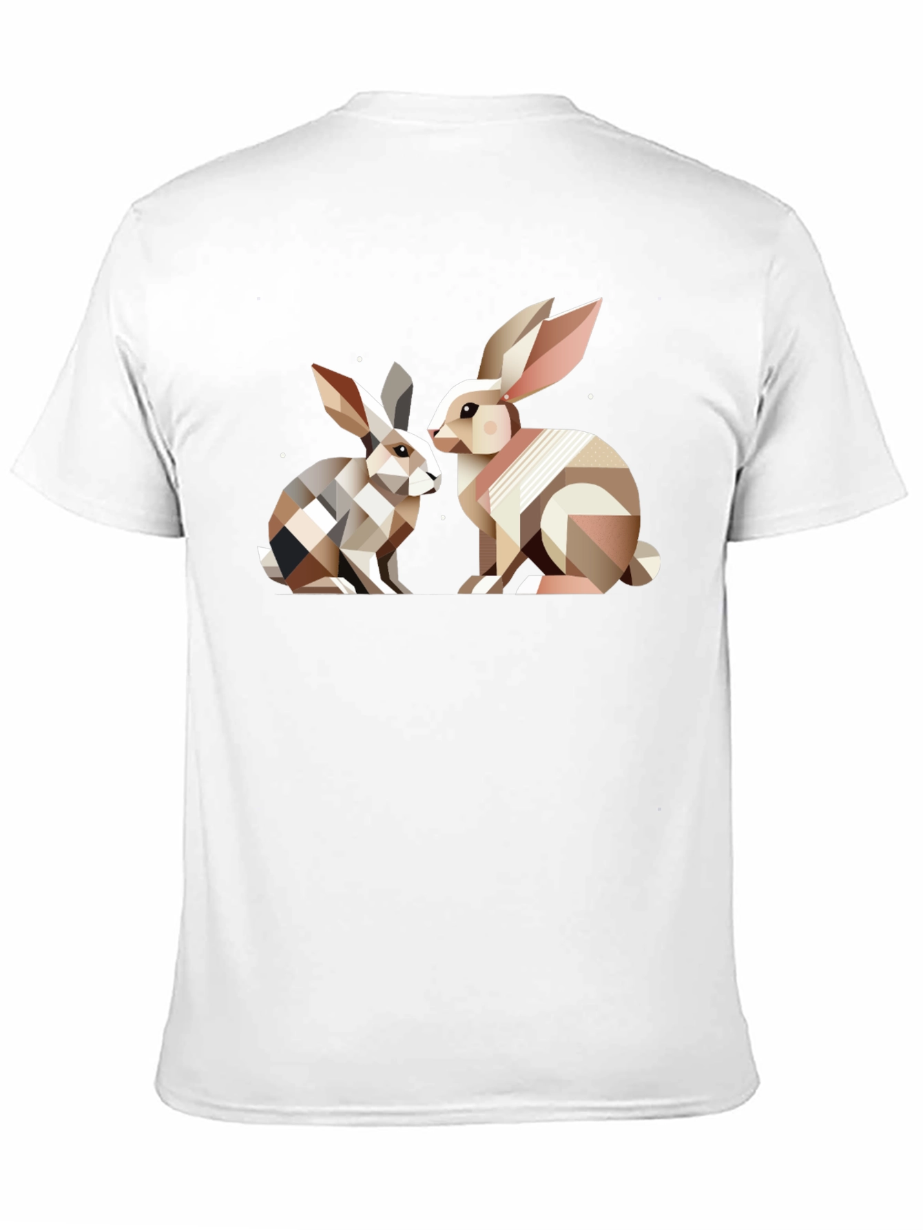 Black Geometric Rabbit T-Shirt - Abstract Bunny Design view 11