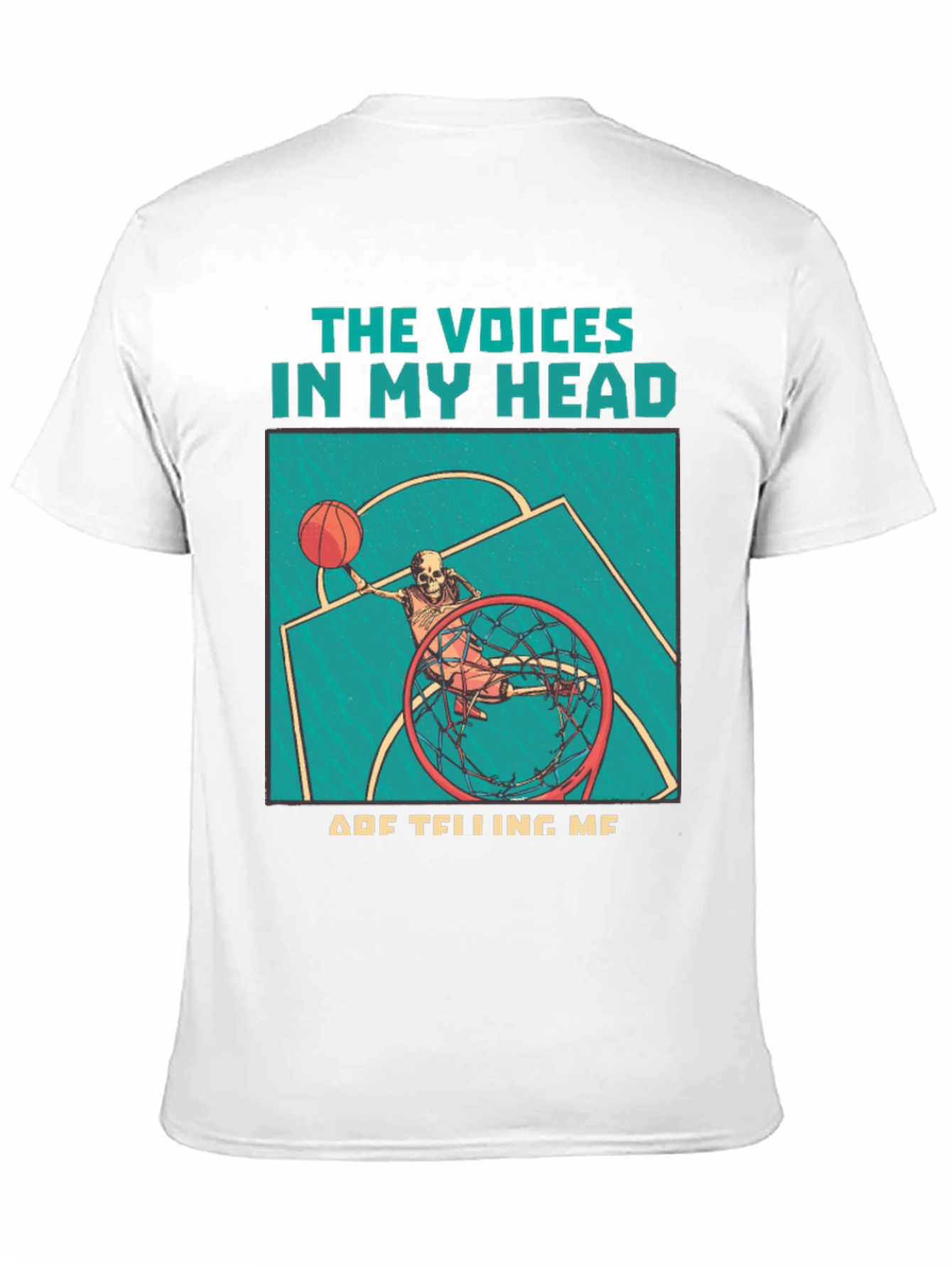 Black Voices in My Head Basketball Skeleton T-Shirt view 11