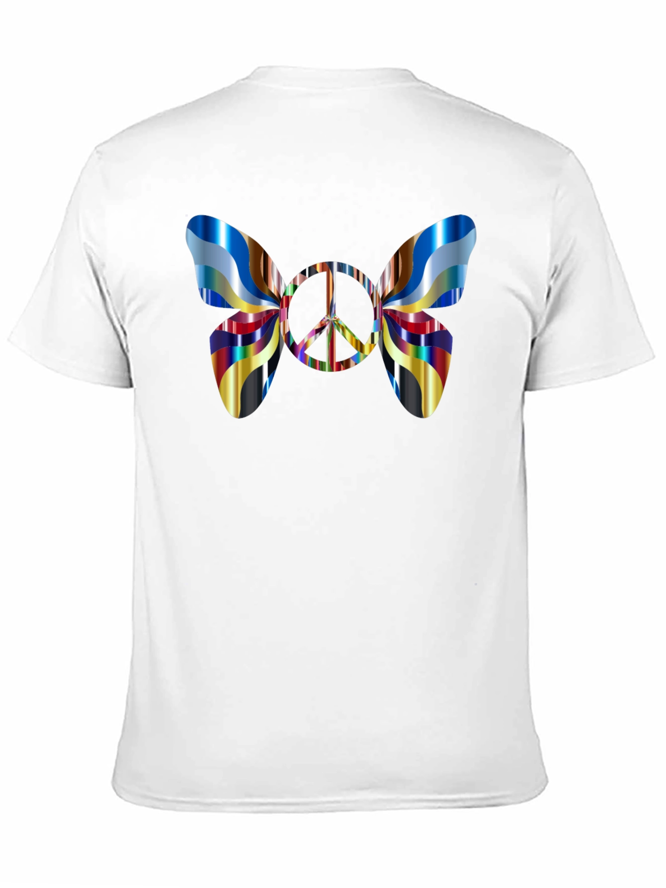 Black Peace Sign Butterfly Graphic Tee - Black view 11