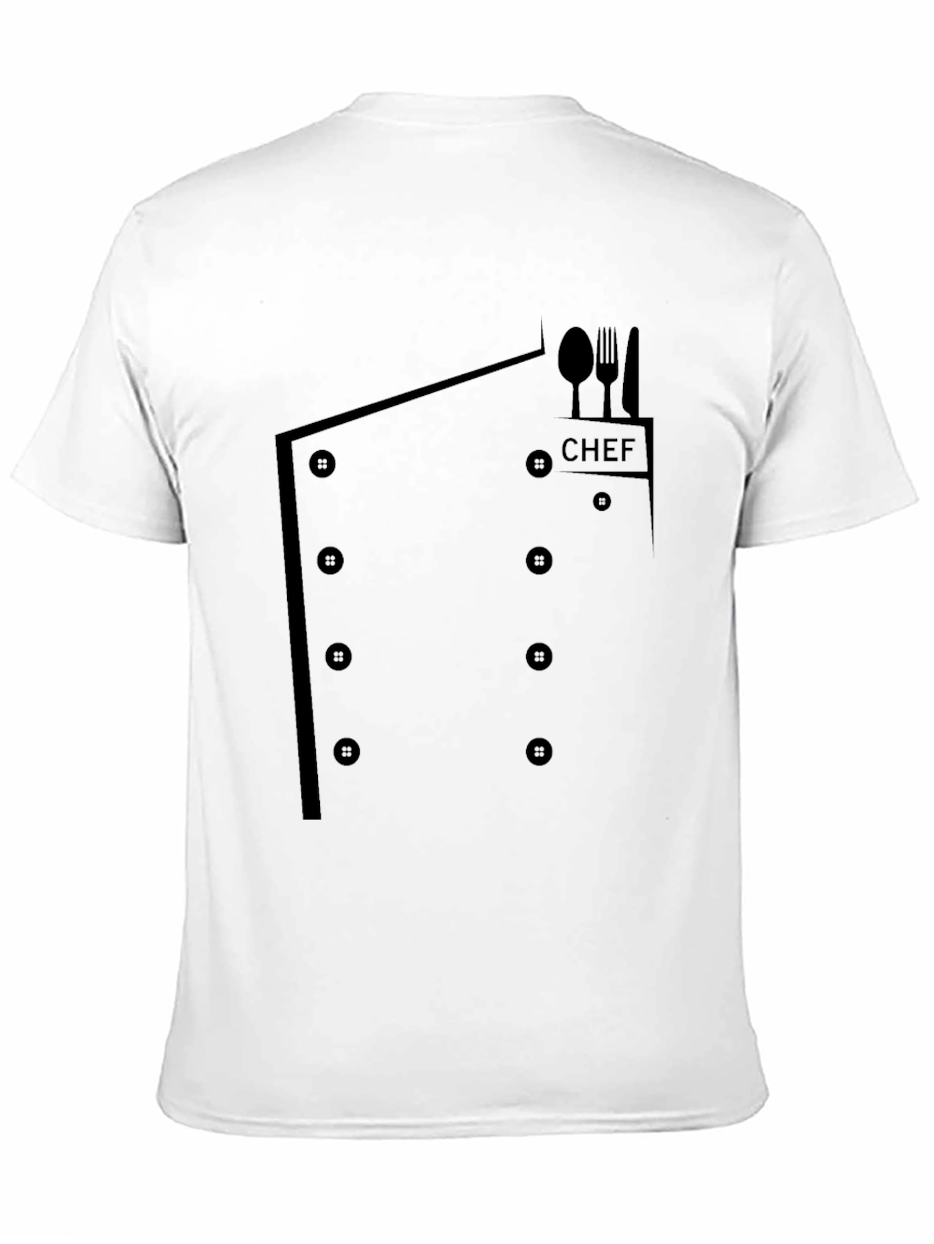 Black Chef Coat T-Shirt - Funny Culinary Apparel view 11