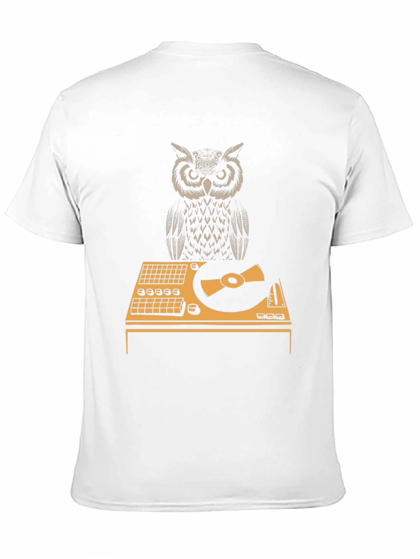 Black DJ Owl Graphic Tee - Black Cotton T-Shirt view 11