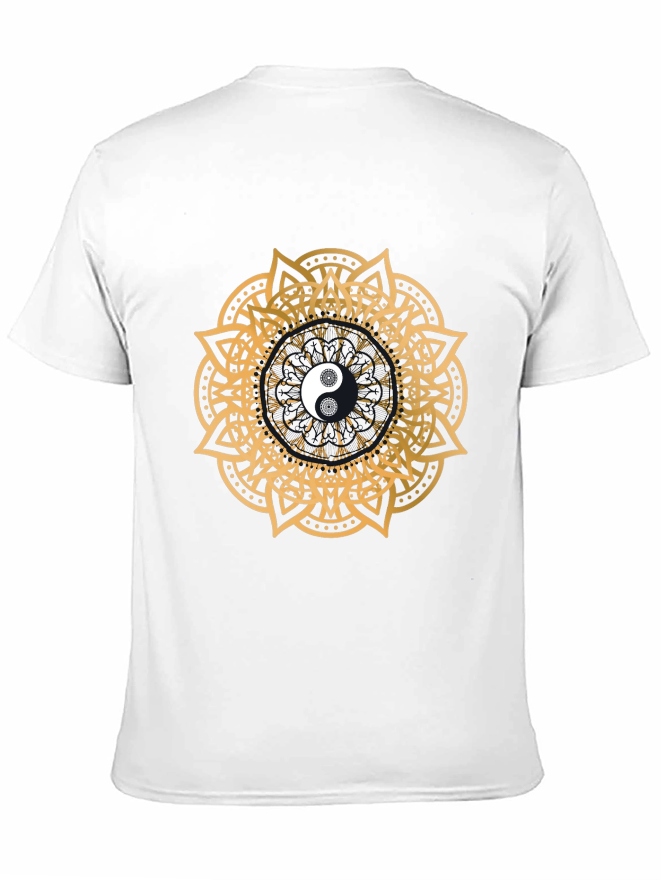 Black Yin Yang Mandala Graphic Black T-Shirt view 11