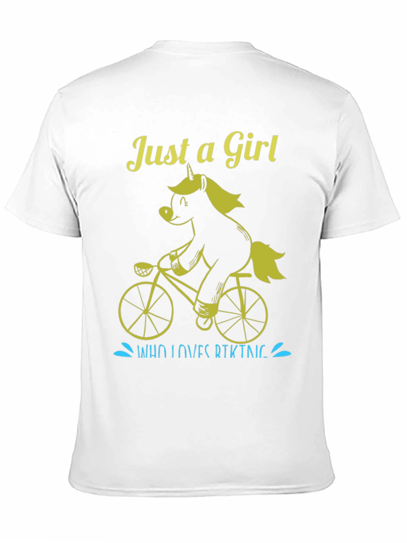 Black Just A Girl Who Loves Biking Unicorn T-Shirt view 11