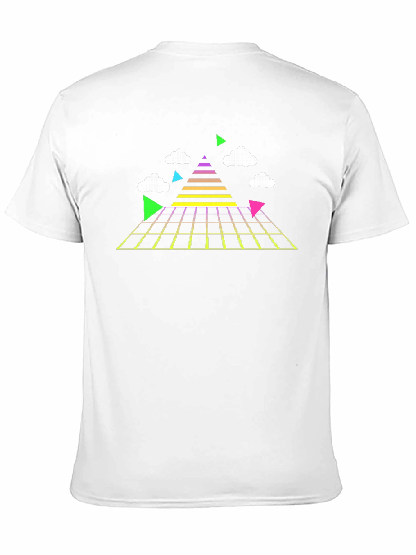 Black Retro 80s Grid Pyramid T-Shirt view 11