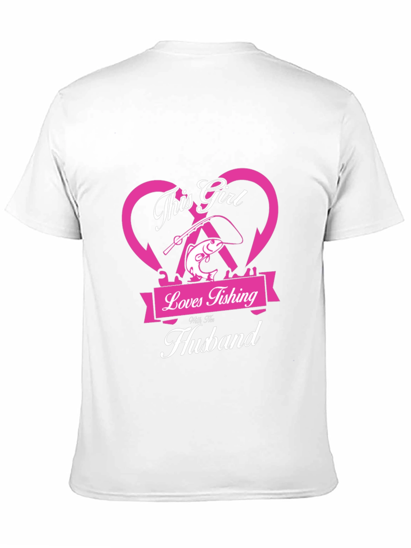 Black Fishing Girl T-Shirt - Loves Fishing With Her Husband view 11