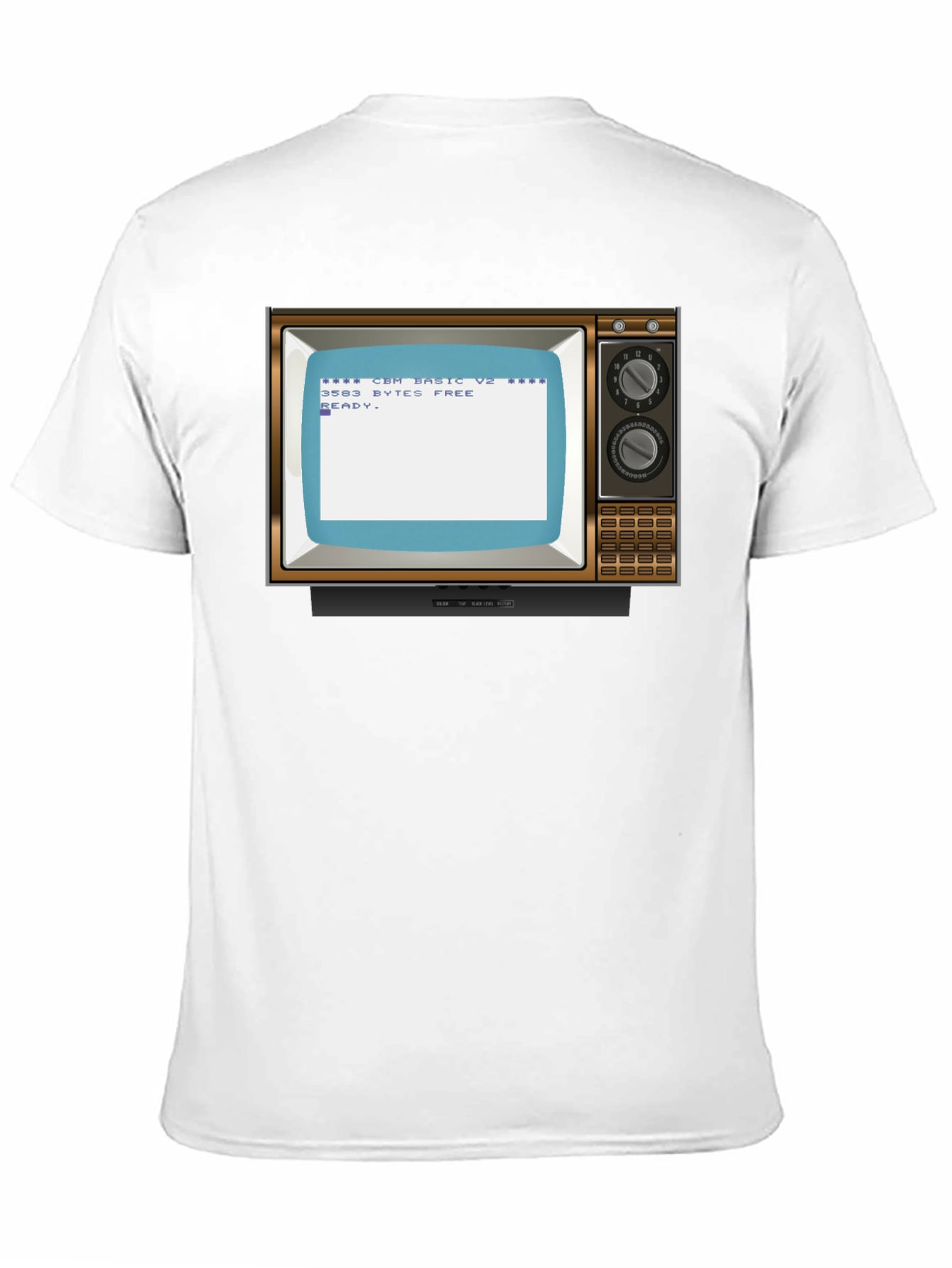 Black Retro Computer TV T-Shirt - Vintage Tech Style view 11
