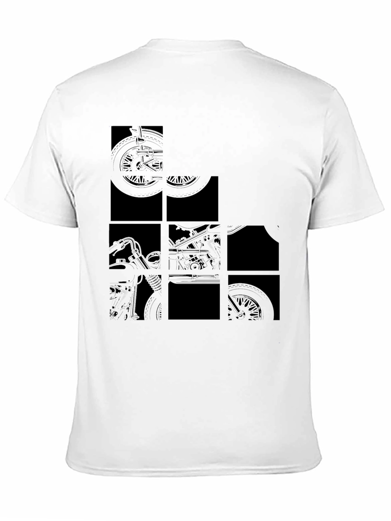 Black Men's Black Motorcycle Graphic T-Shirt view 11