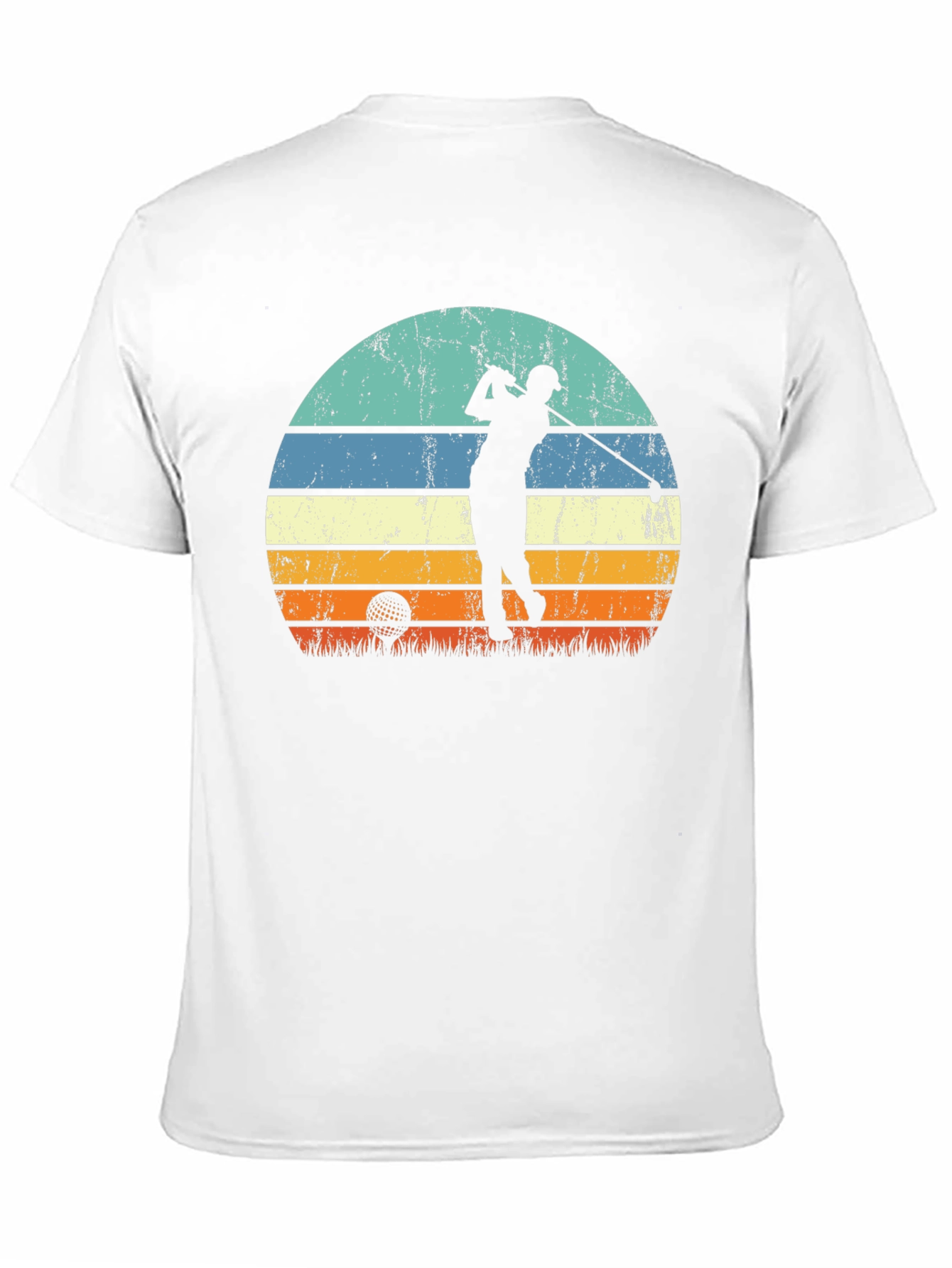 Black Retro Golf Sunset Tee - Black Graphic T-Shirt view 11