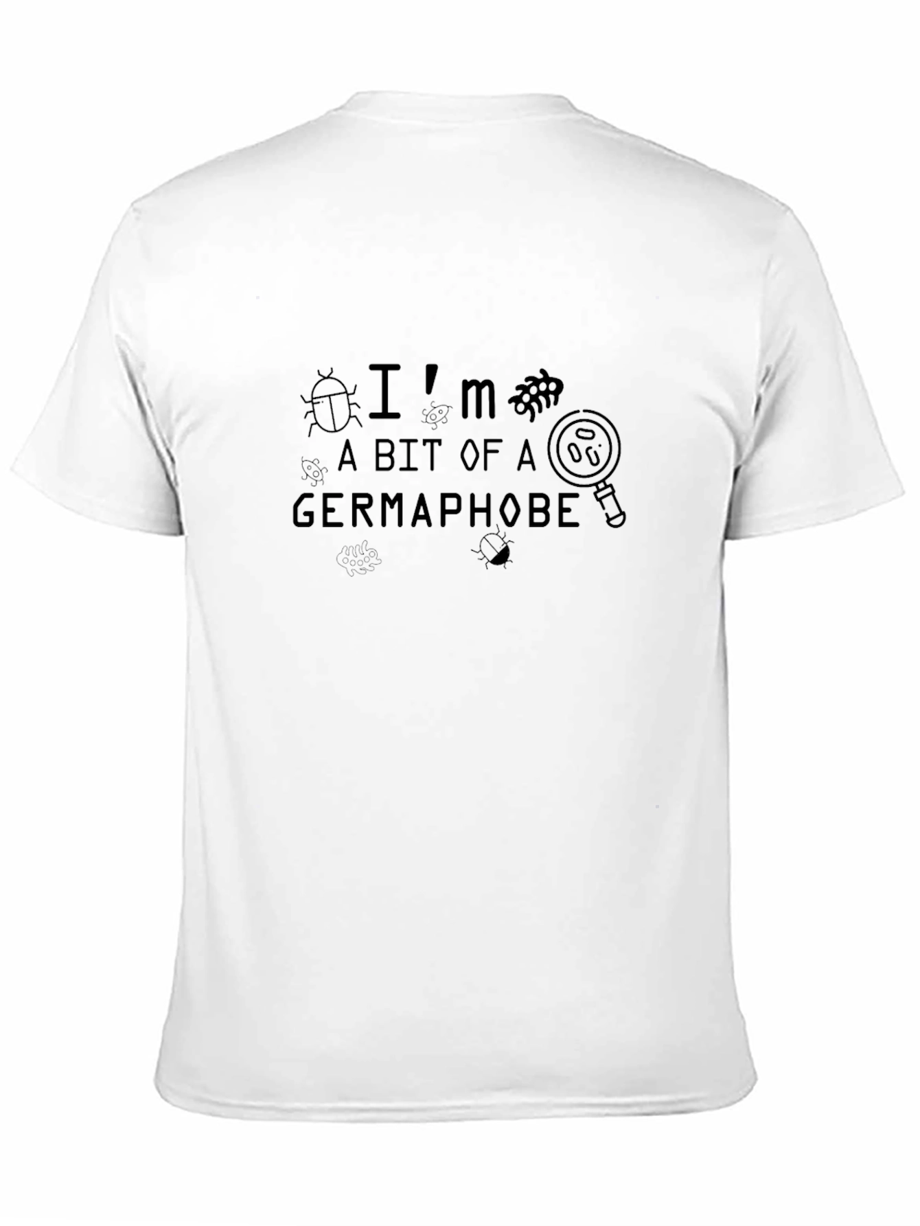 Black Germaphobe Graphic T-Shirt - Novelty Bug Design view 11