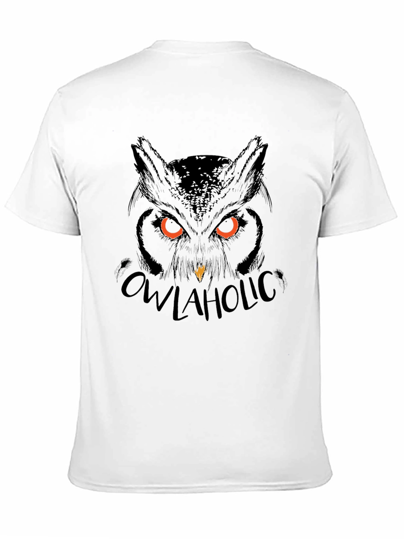 Black Owl Graphic Print Tee - Black Cotton Blend Casual view 11