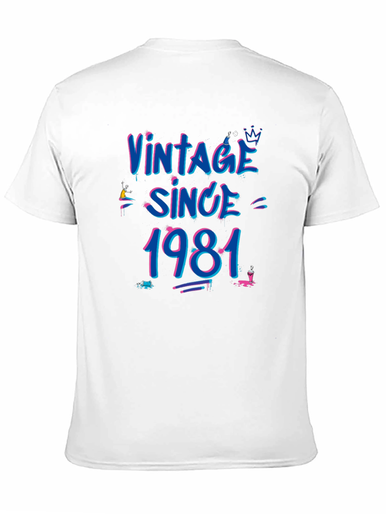 Black Vintage Since 1981 Black T-Shirt view 11