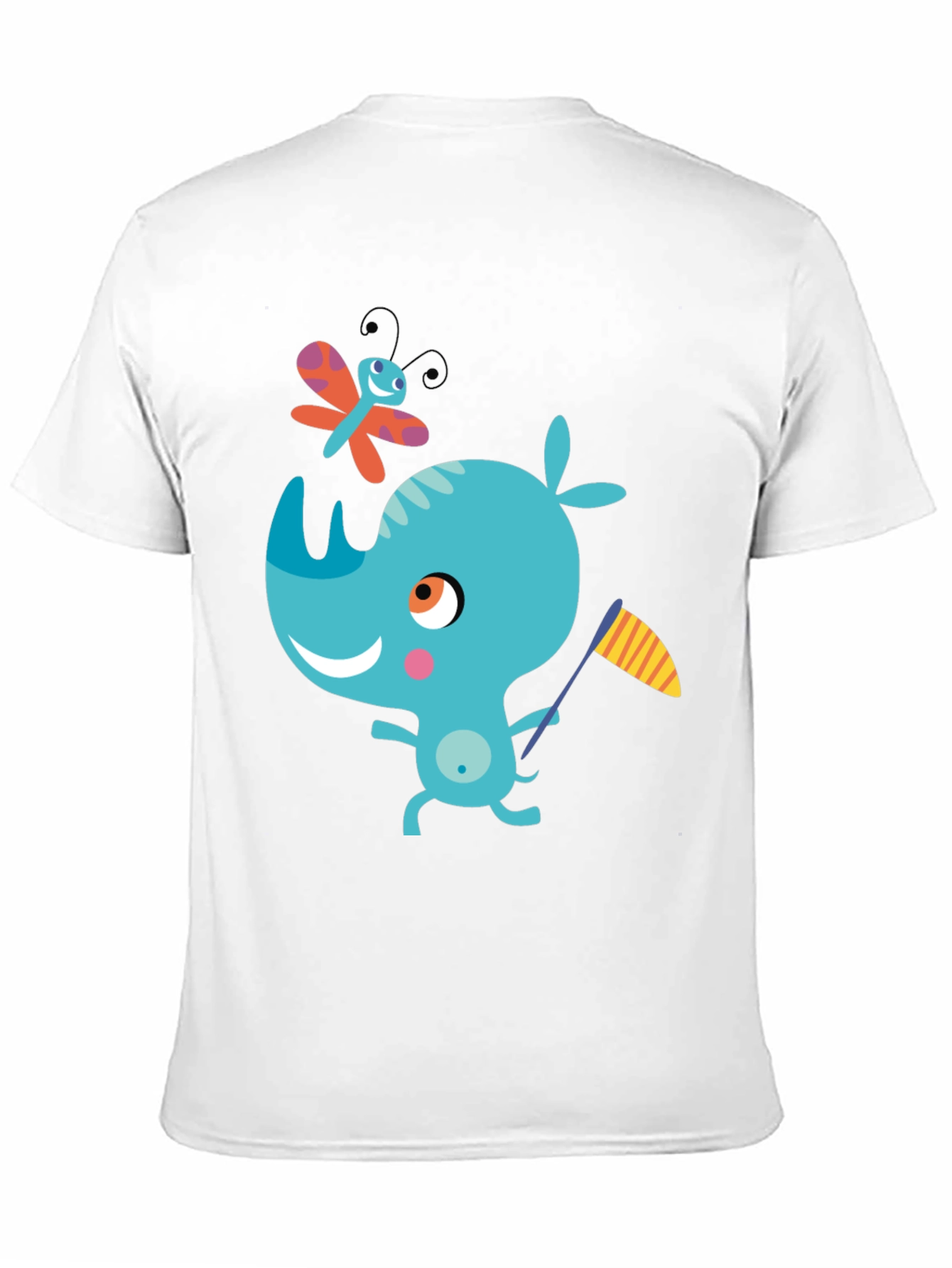 Black Cartoon Rhino Black T-Shirt view 11