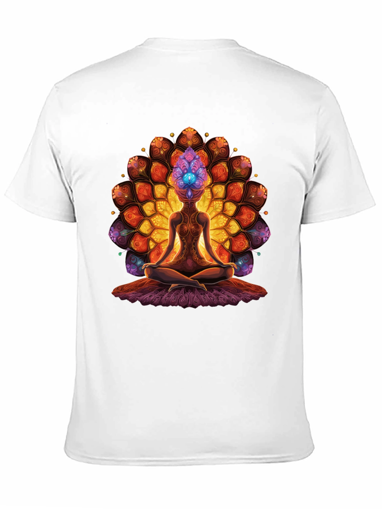 Black Meditative Mandala T-Shirt - Spiritual Design view 11