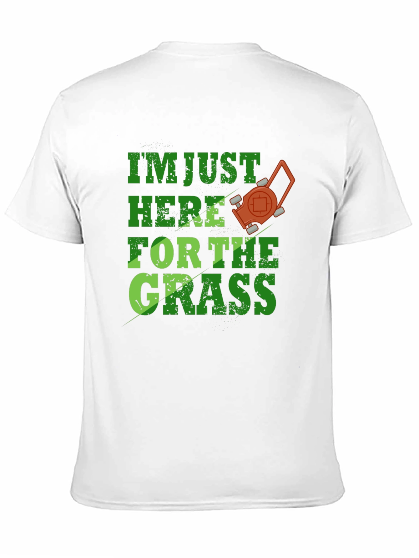 Black Funny Lawn Care T-Shirt - "Here for the Grass" view 11