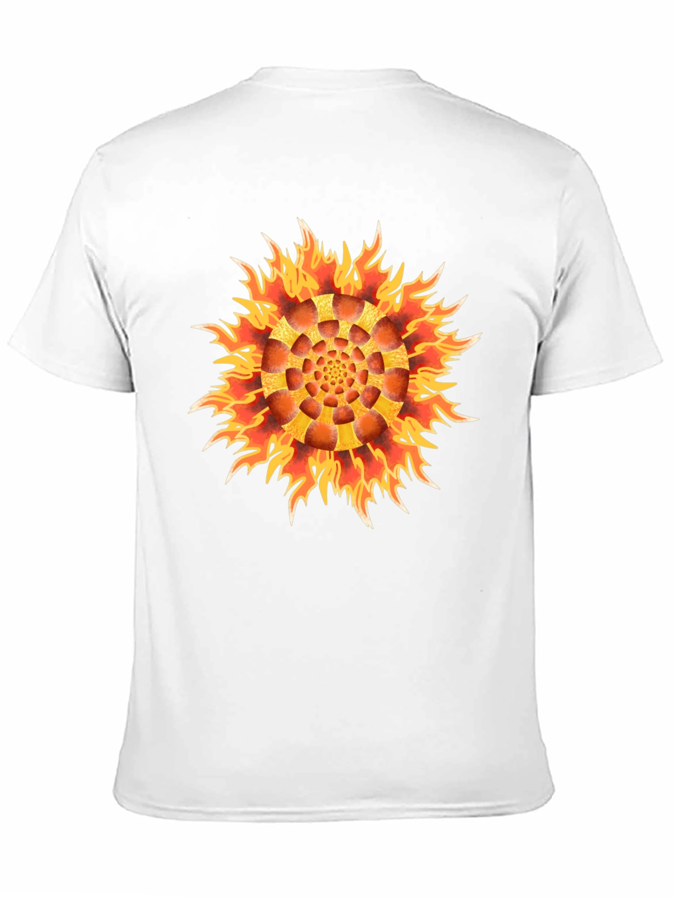 Black Fiery Flower Graphic Black T-Shirt view 11