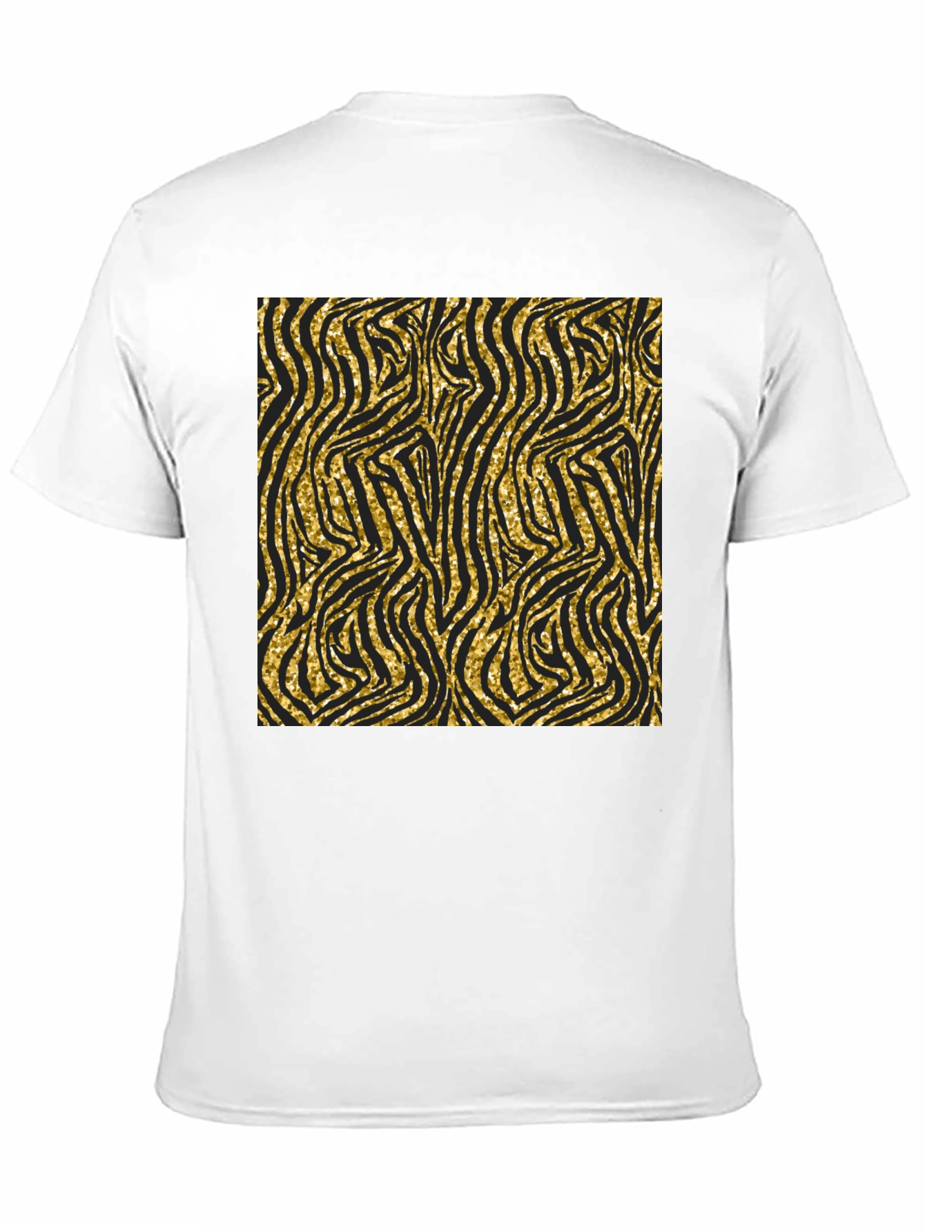 Black Gold Zebra Print Black T-Shirt view 11