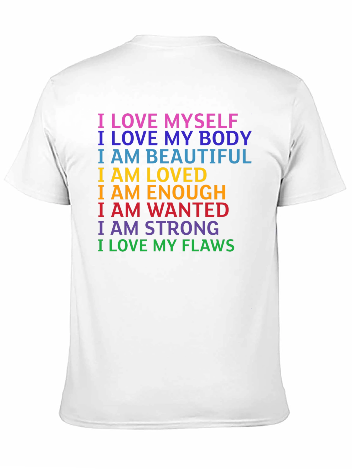 Black Rainbow Affirmation T-Shirt: Self Love Design view 11