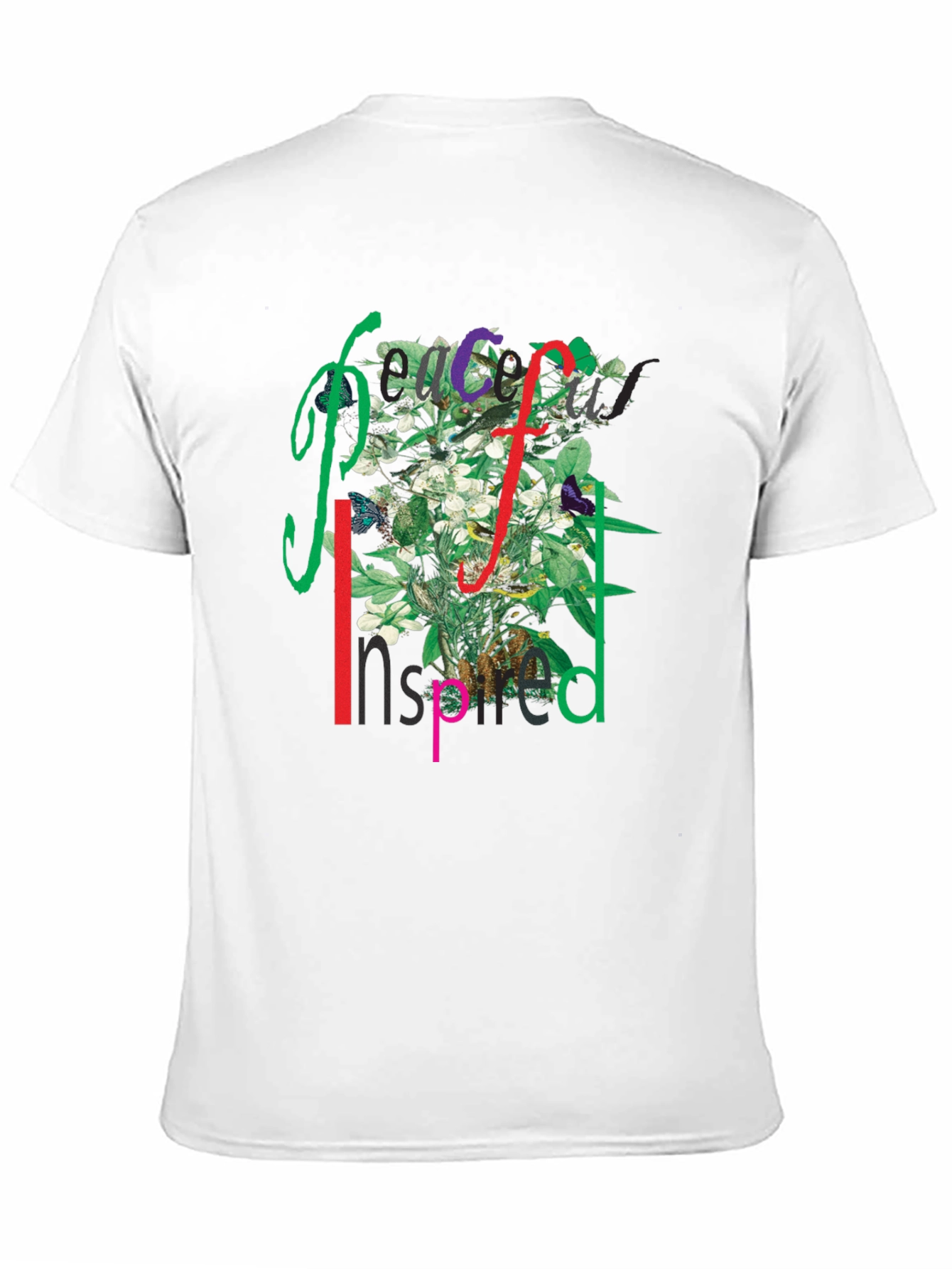 Black Peace Inspired Floral Graphic T-Shirt view 11