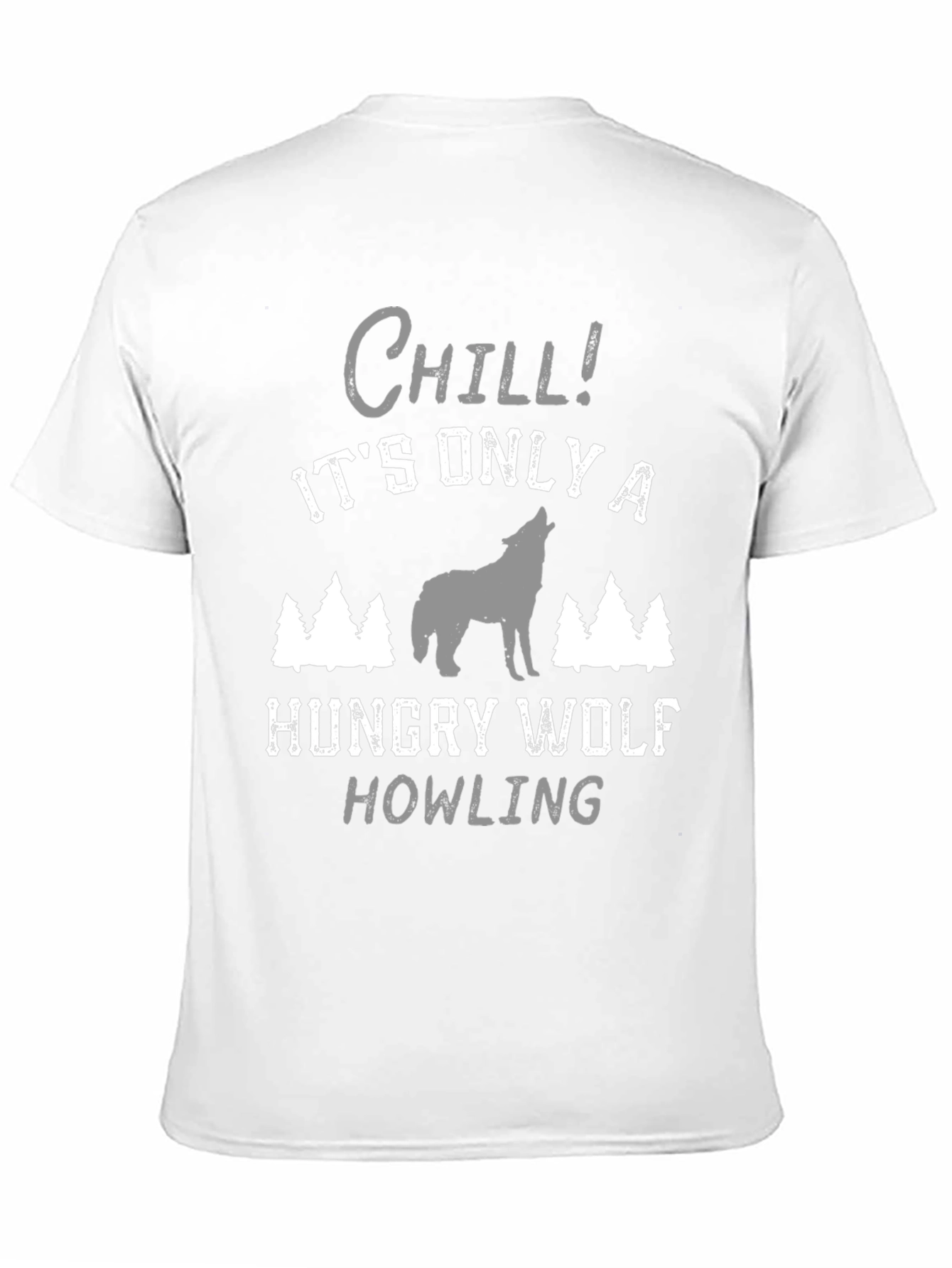 Black Chill! Hungry Wolf Howling Tee - Black view 11
