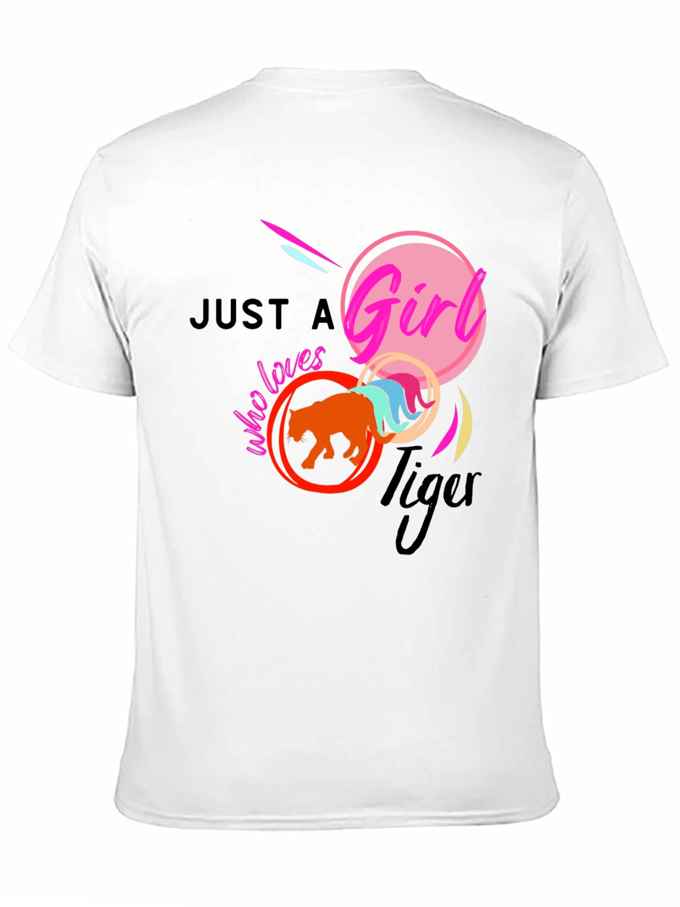 Black Just A Girl Who Loves Tigers Graphic T-Shirt view 11