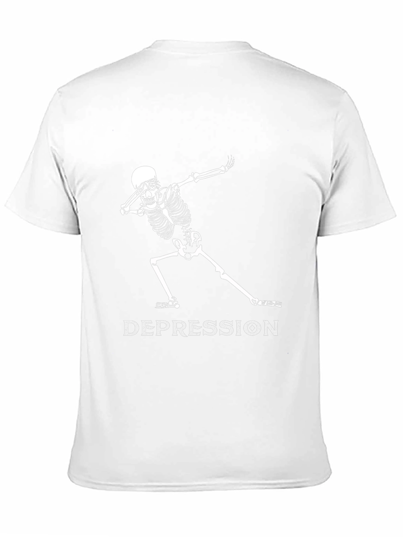 Black Dabbing Skeleton Depression T-Shirt - Unisex Graphic Tee view 11